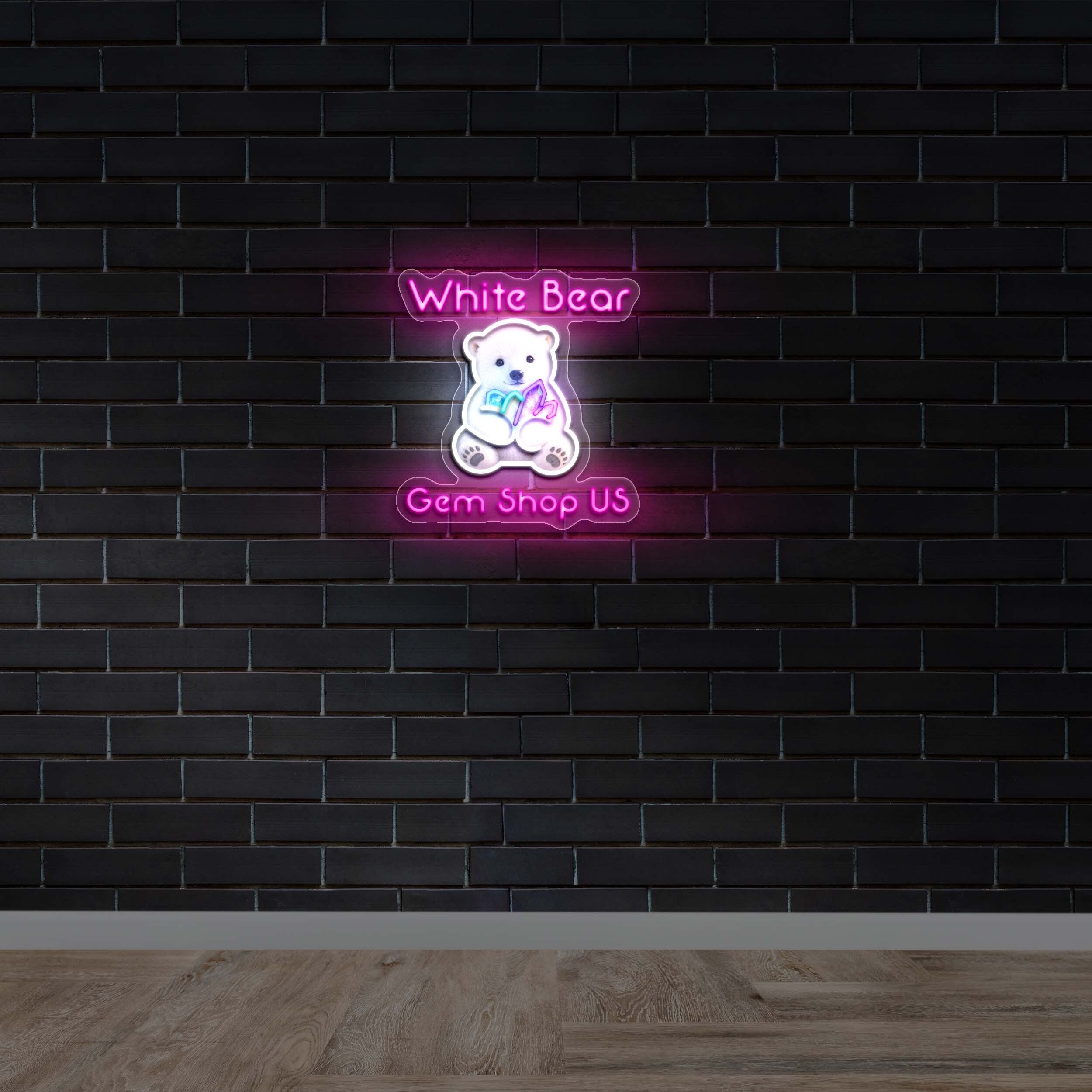 White Bear Gem Shop US - Premium Neon Artwork