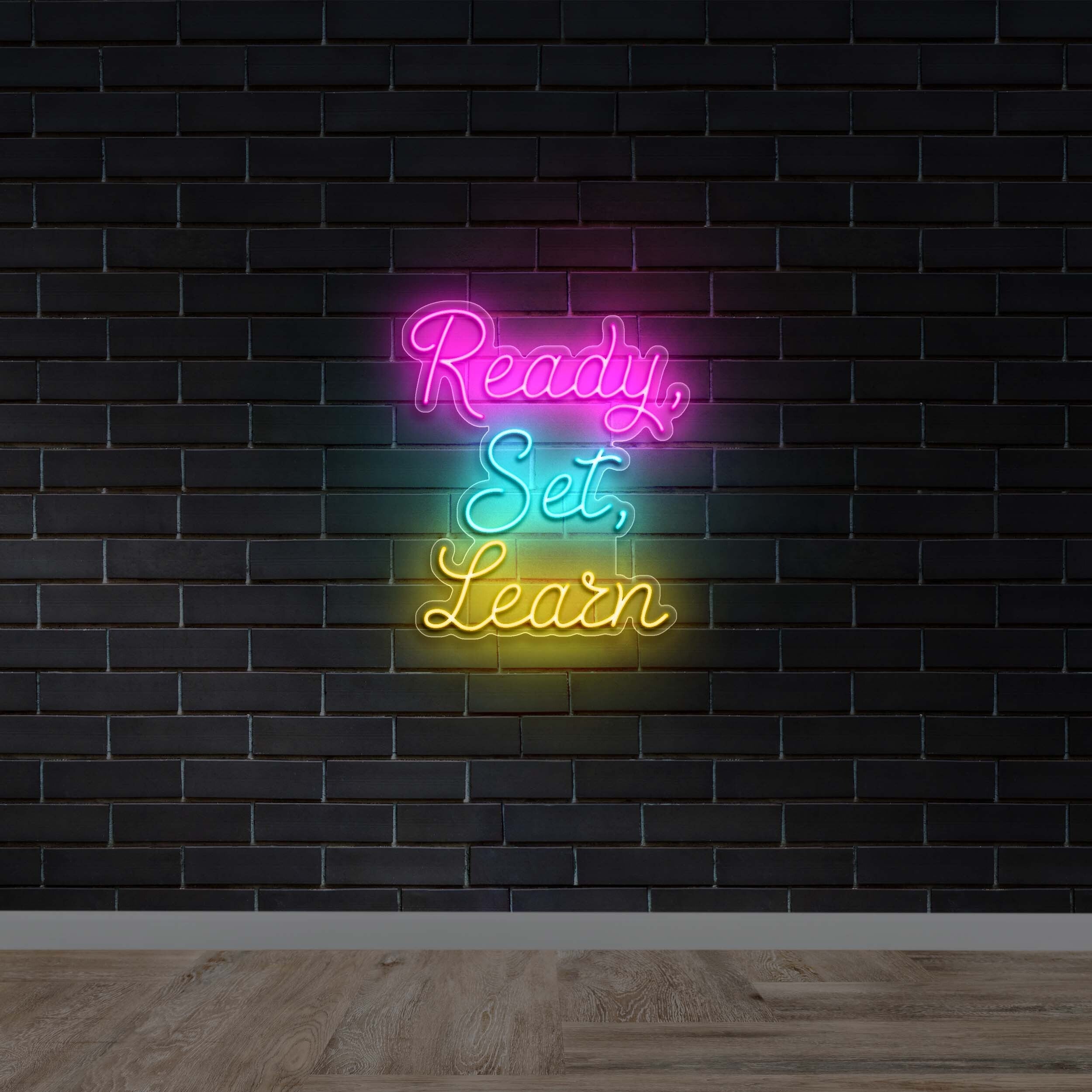 Ready, Set, Learn - Premium Neon Artwork