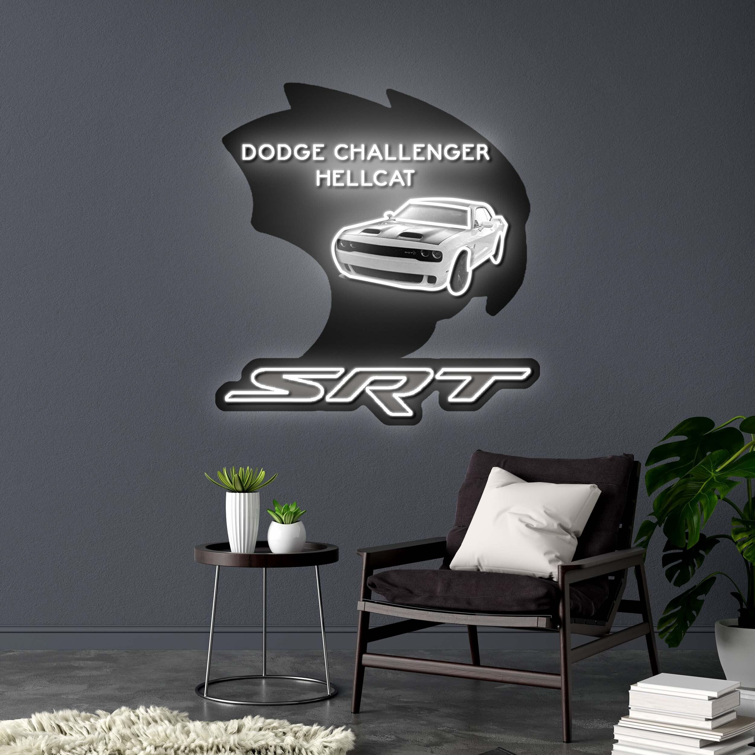 DODGE CHALLENGER HELLCAT - Premium Neon Artwork