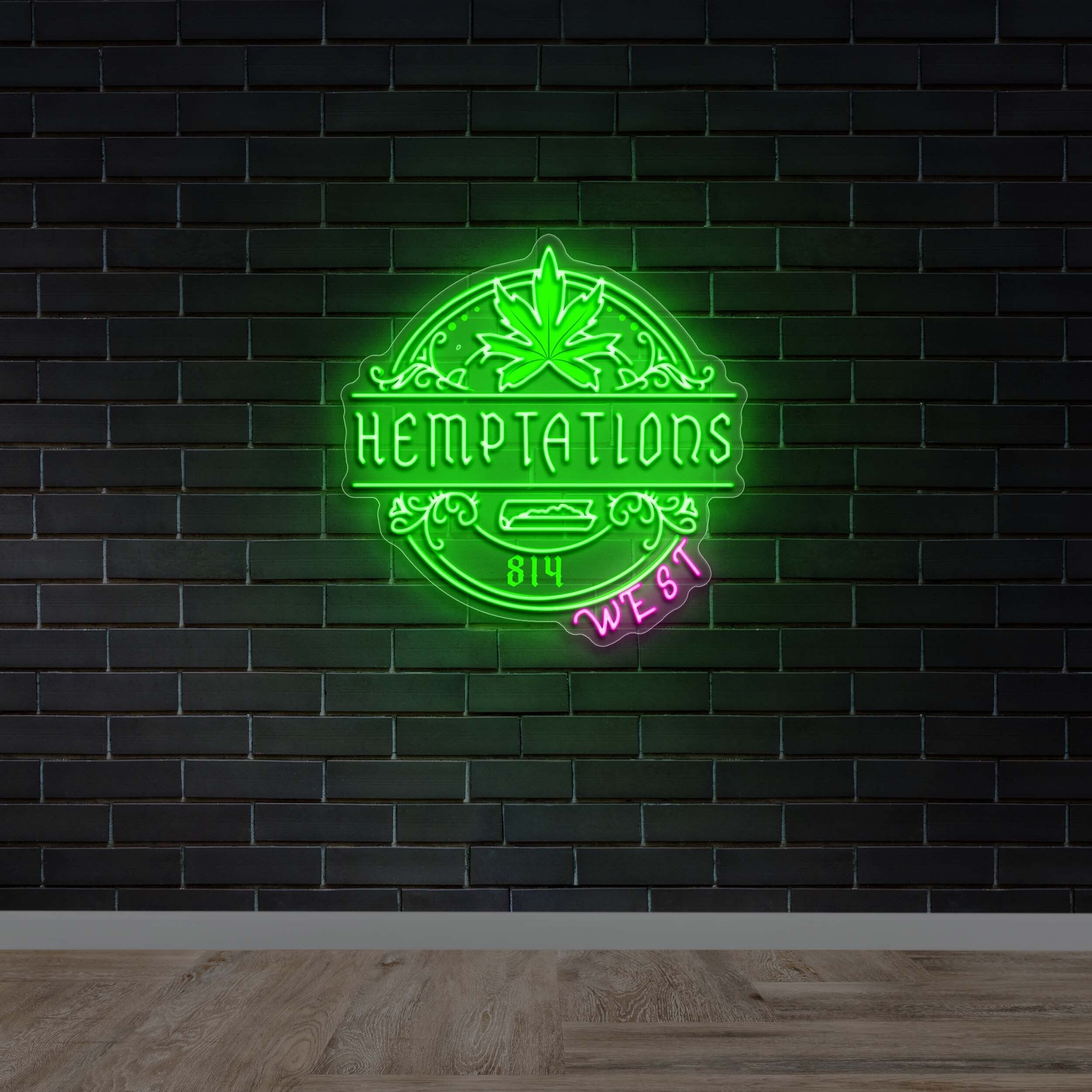 HEMPTATIONS WEST - Premium Neon Artwork