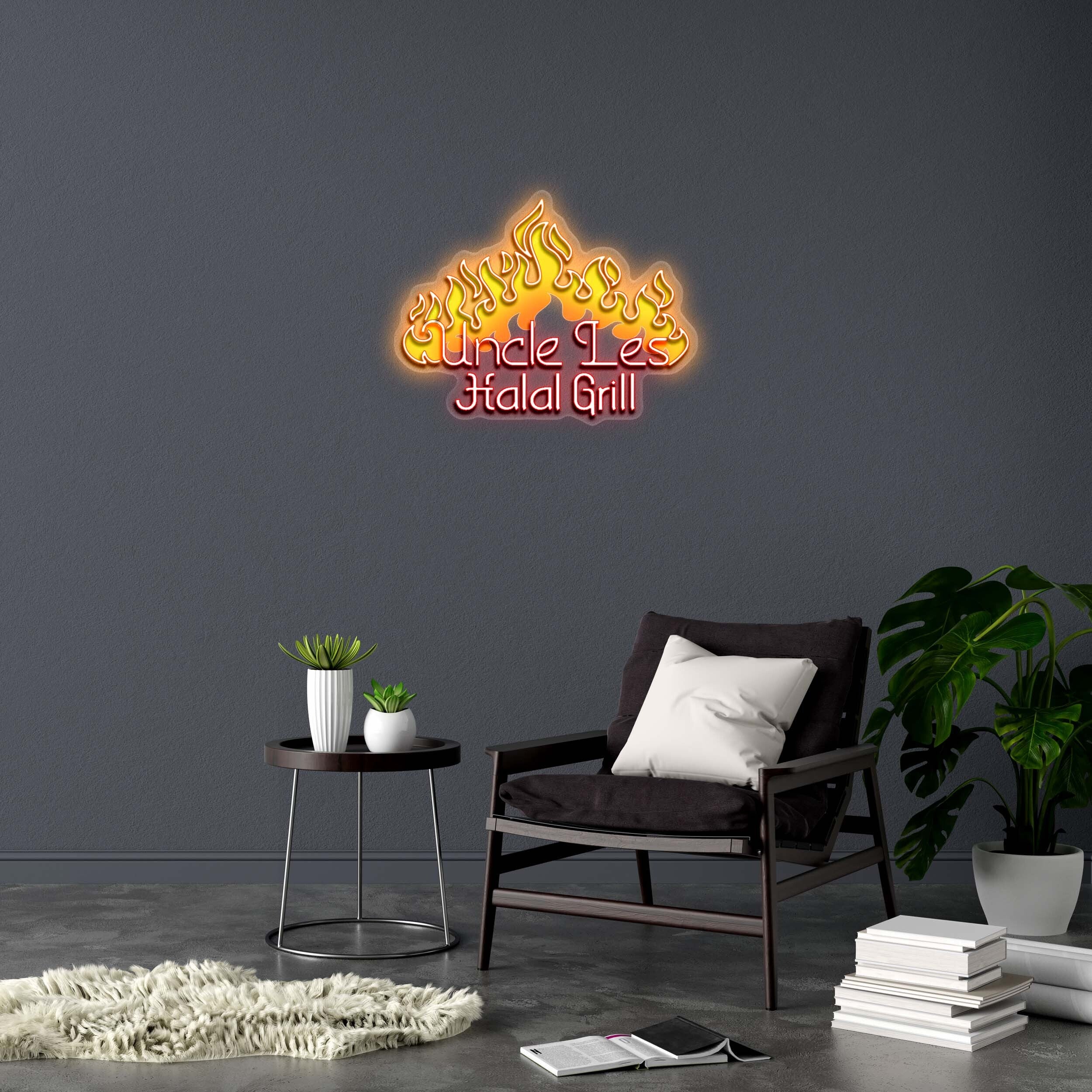 Uncle Les Halal Grill (version 2) - Premium Neon Artwork