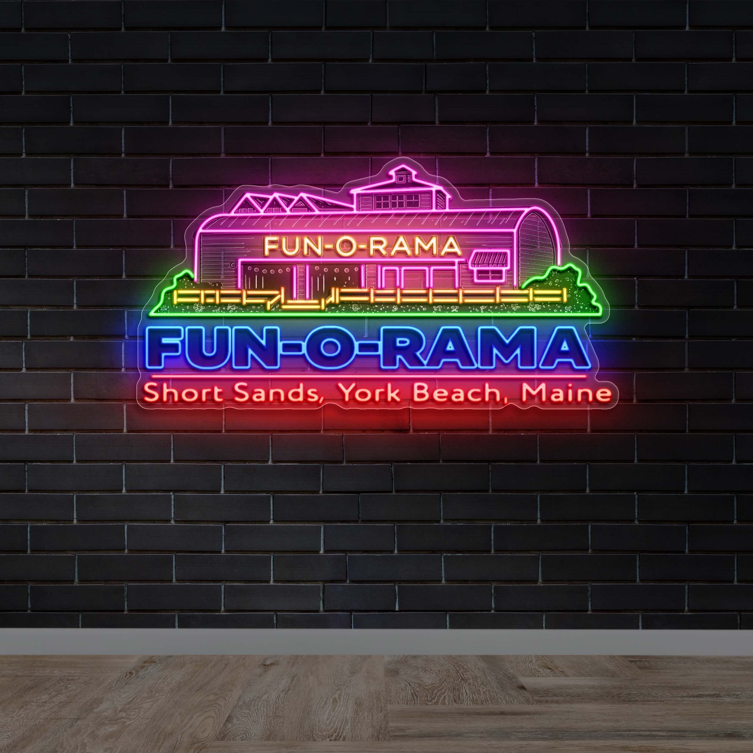 FUN-O-RAMA Short Sands, York Beach, Maine - Premium Neon Artwork
