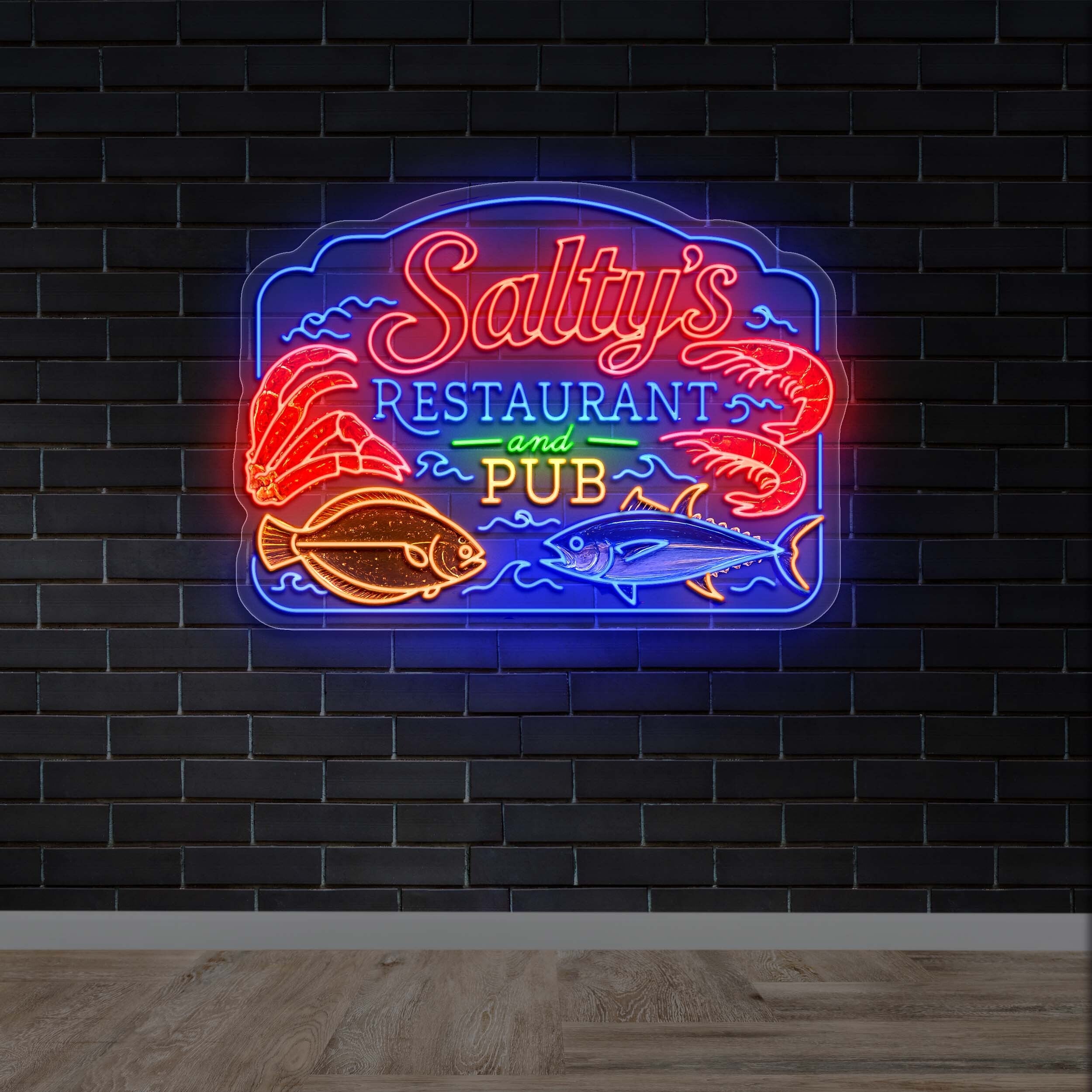 Salty's Restaurant and Pub - Premium Neon Artwork