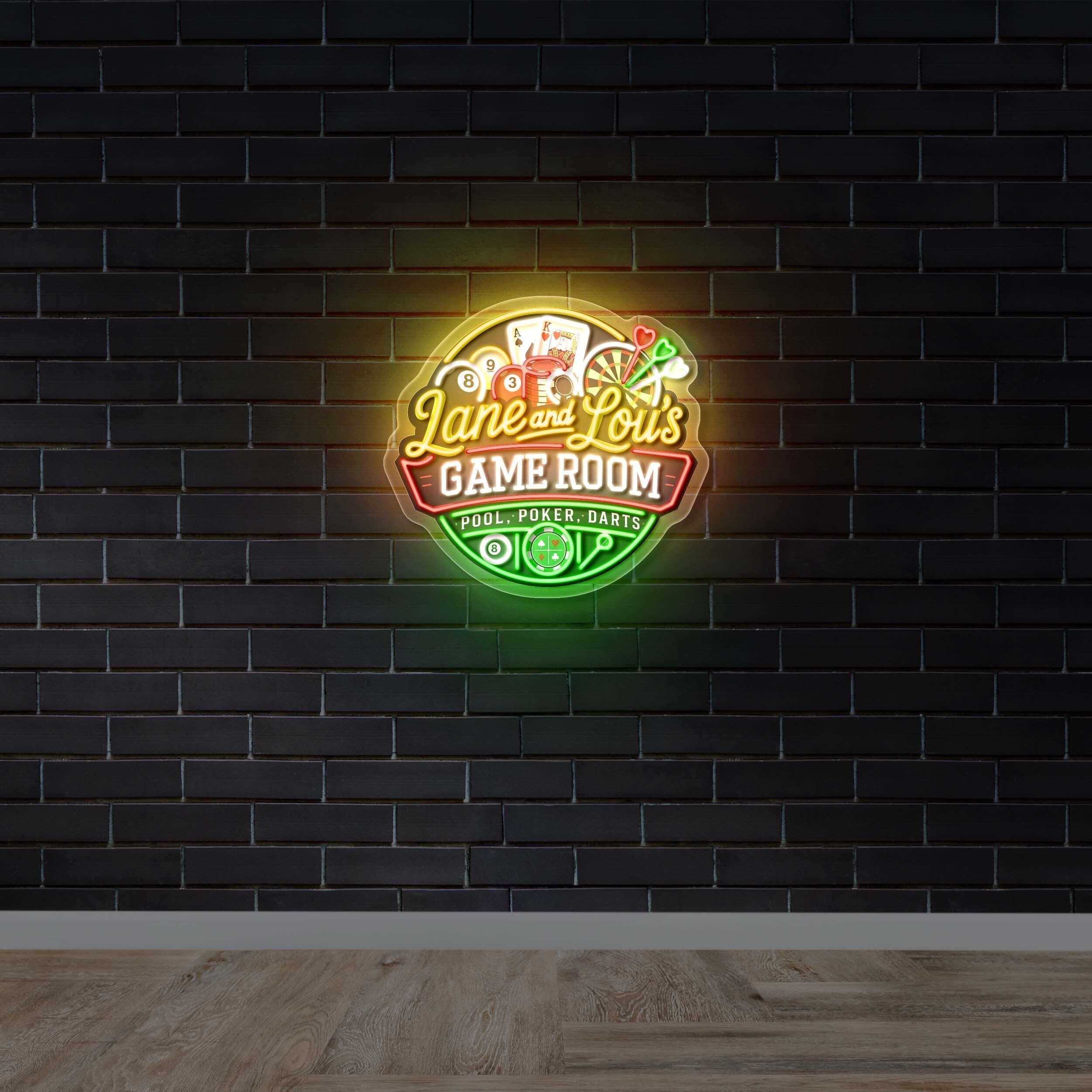 Lane and Lou's GAME ROOM - Premium Neon Artwork