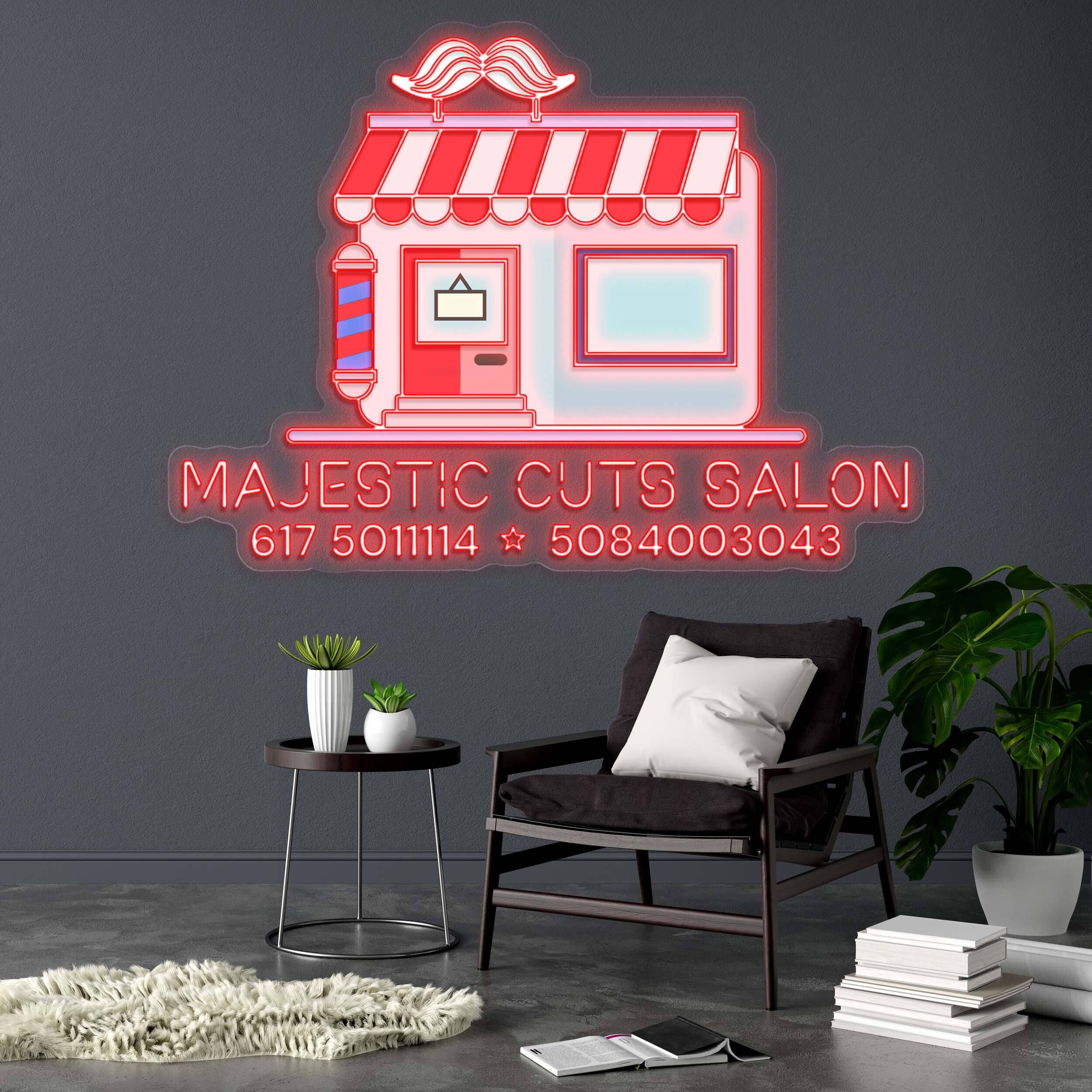 MAJESTIC CUTS SALON - Premium Neon Artwork