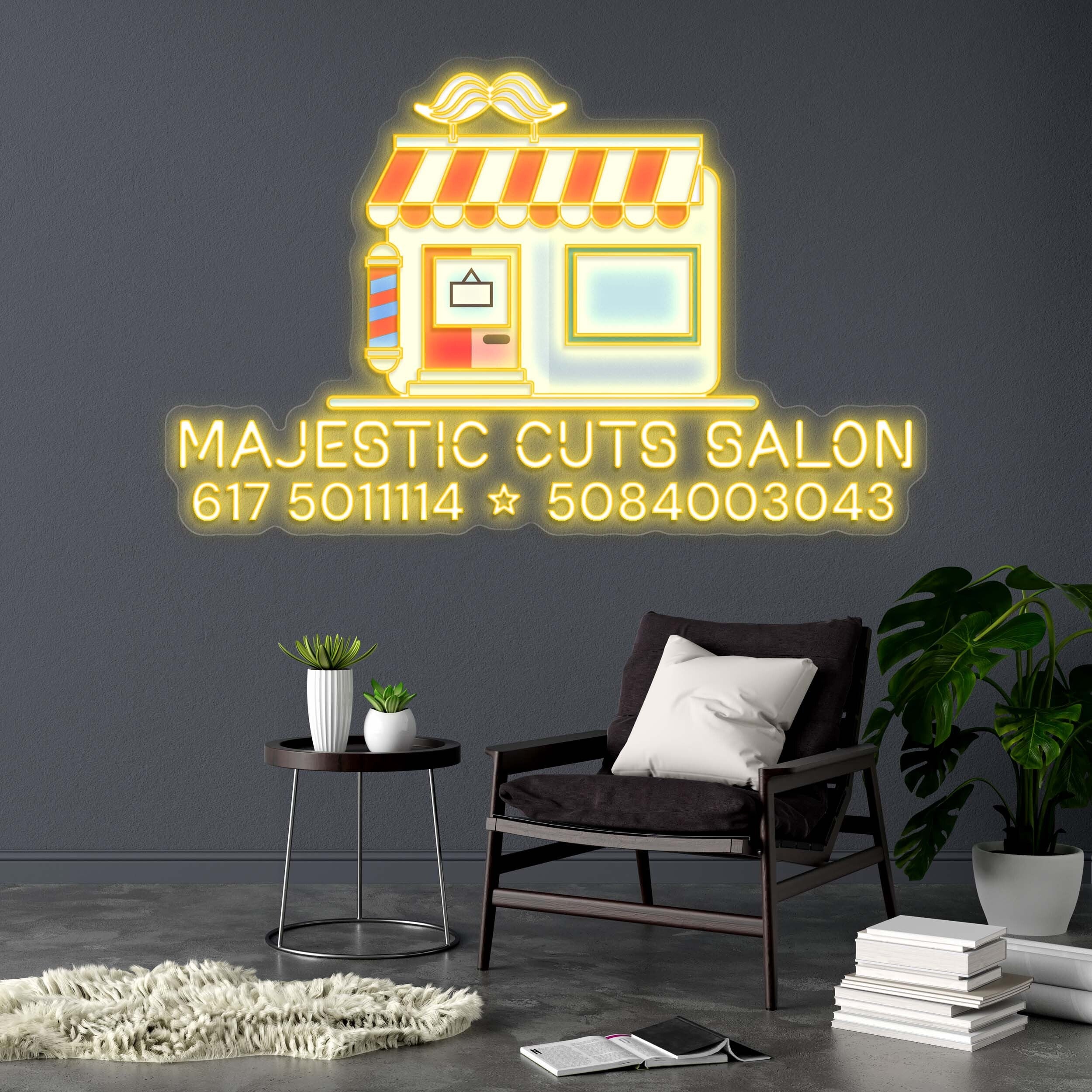MAJESTIC CUTS SALON - Premium Neon Artwork