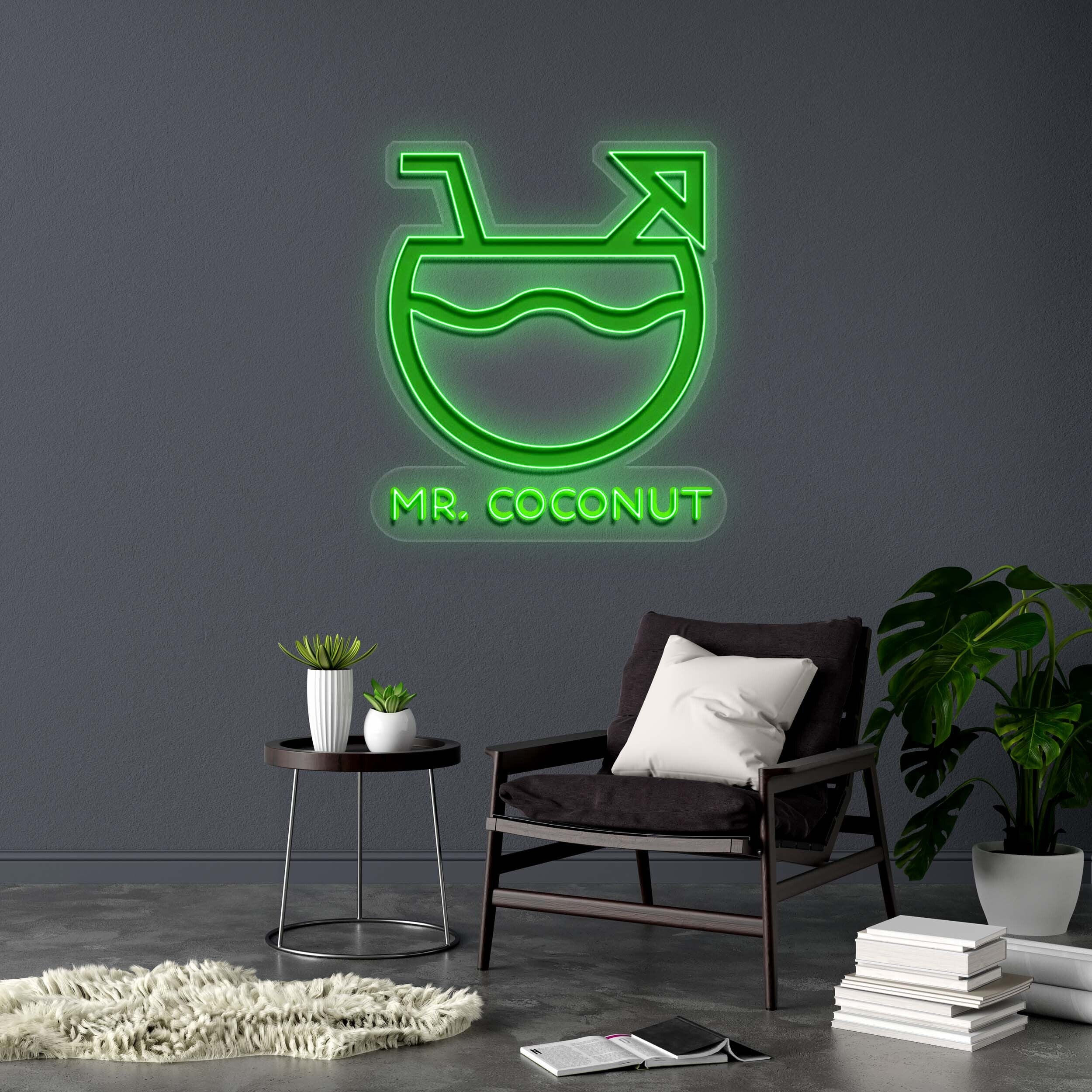 Mr. Coconut logo (version 2) - Premium Neon Artwork
