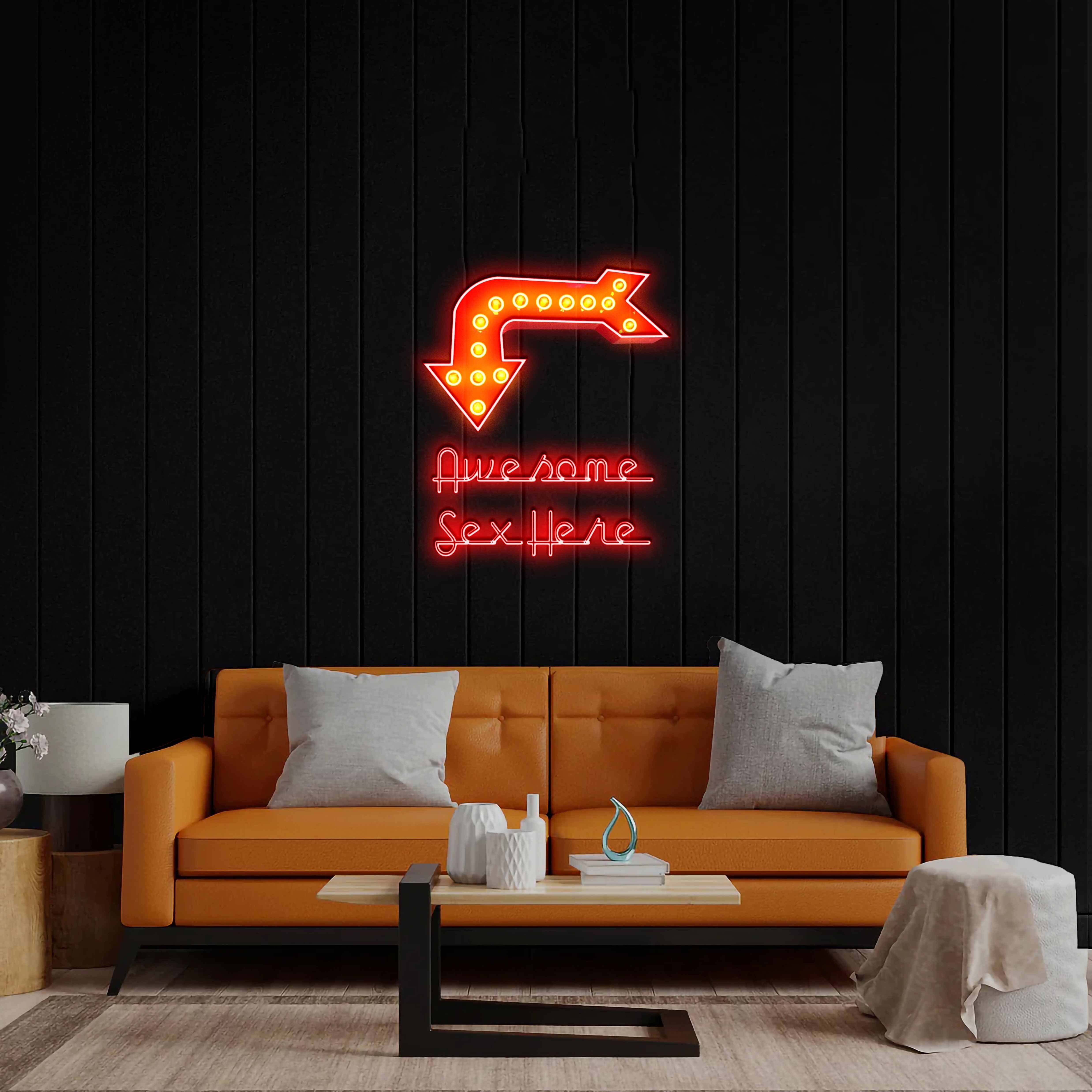 Awesome Sex Here - Premium Neon Artwork