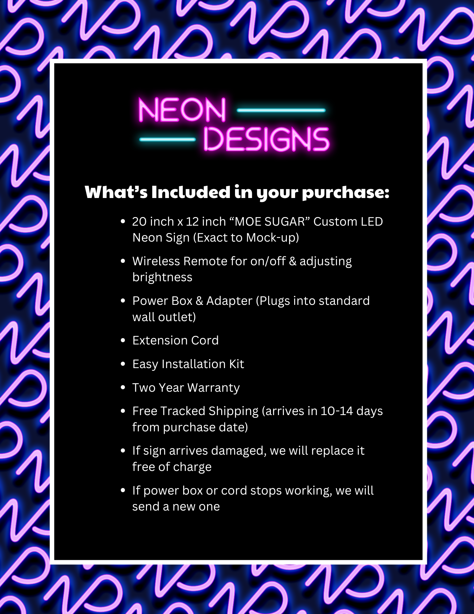 MOE SUGAR - Premium Neon Artwork