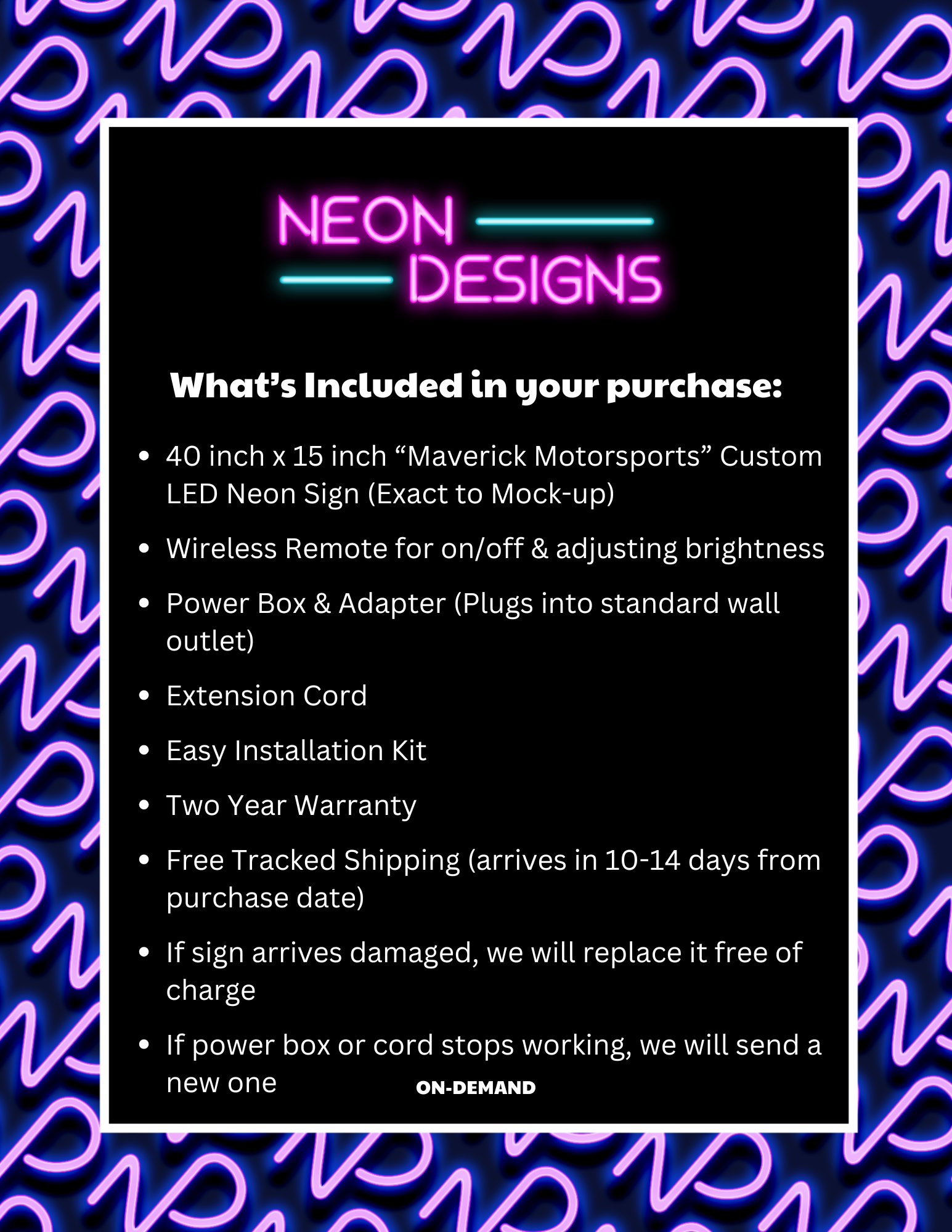 Maverick Motorsports - Premium Neon Artwork