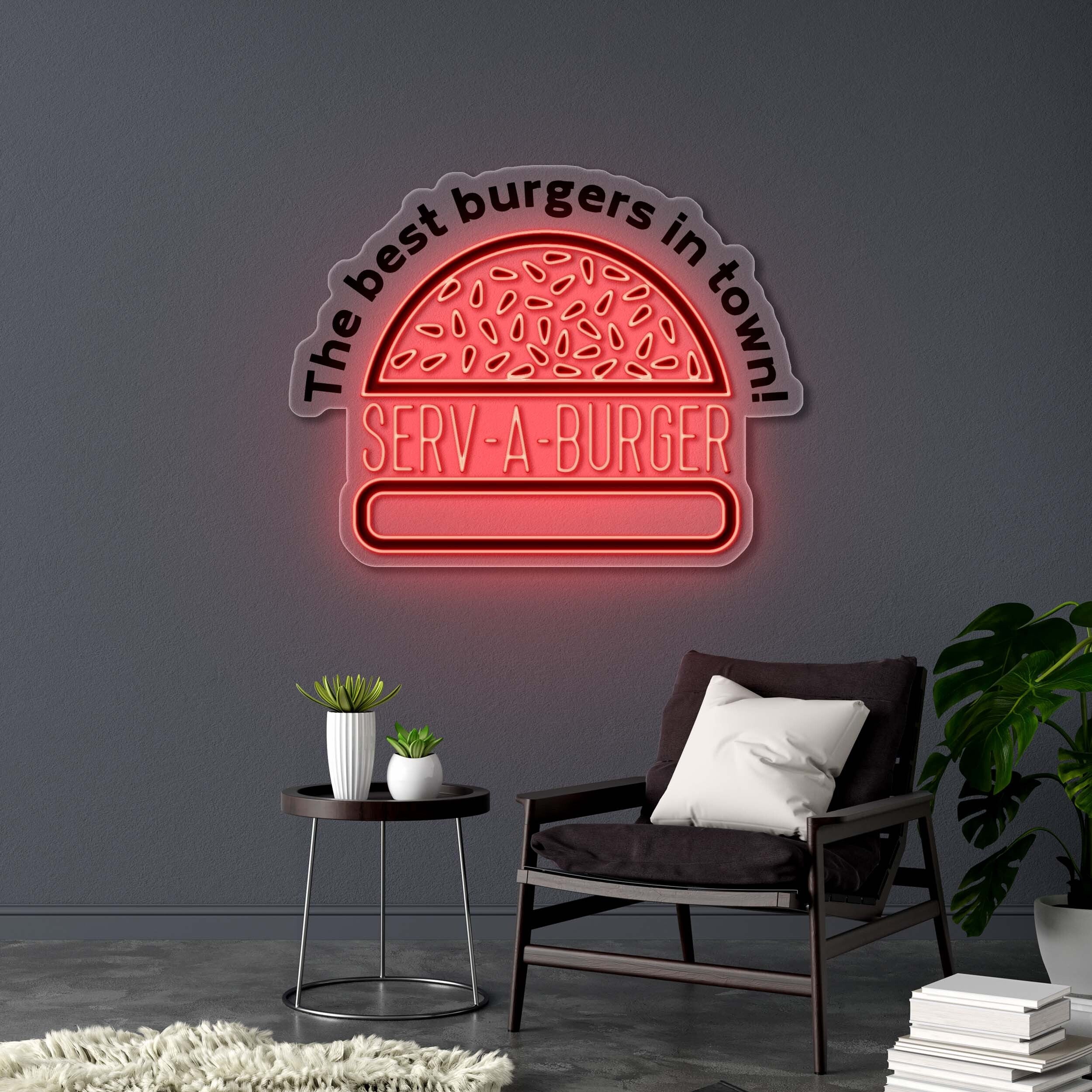 SERV-A-BURGER - Premium Neon Artwork