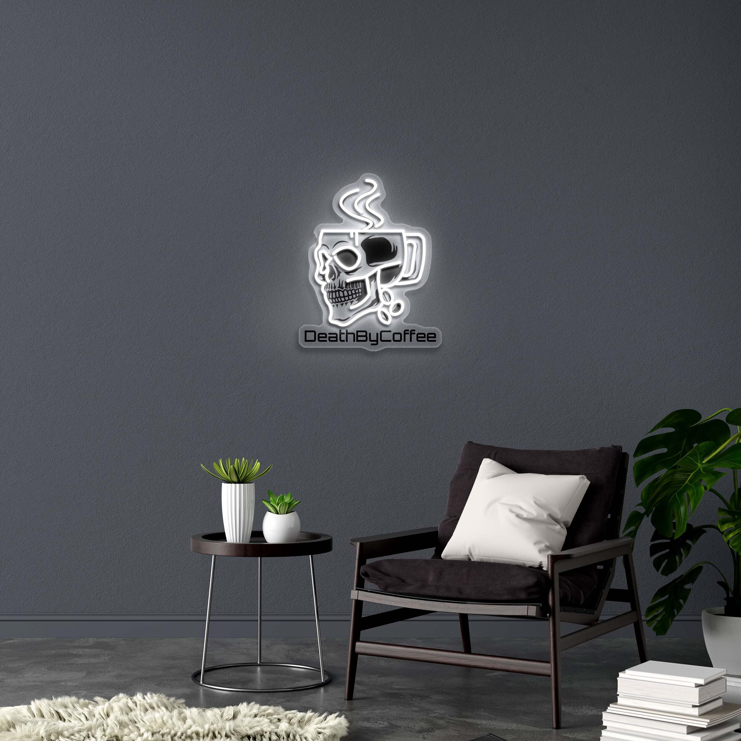 Death by Coffee - Premium Neon Artwork