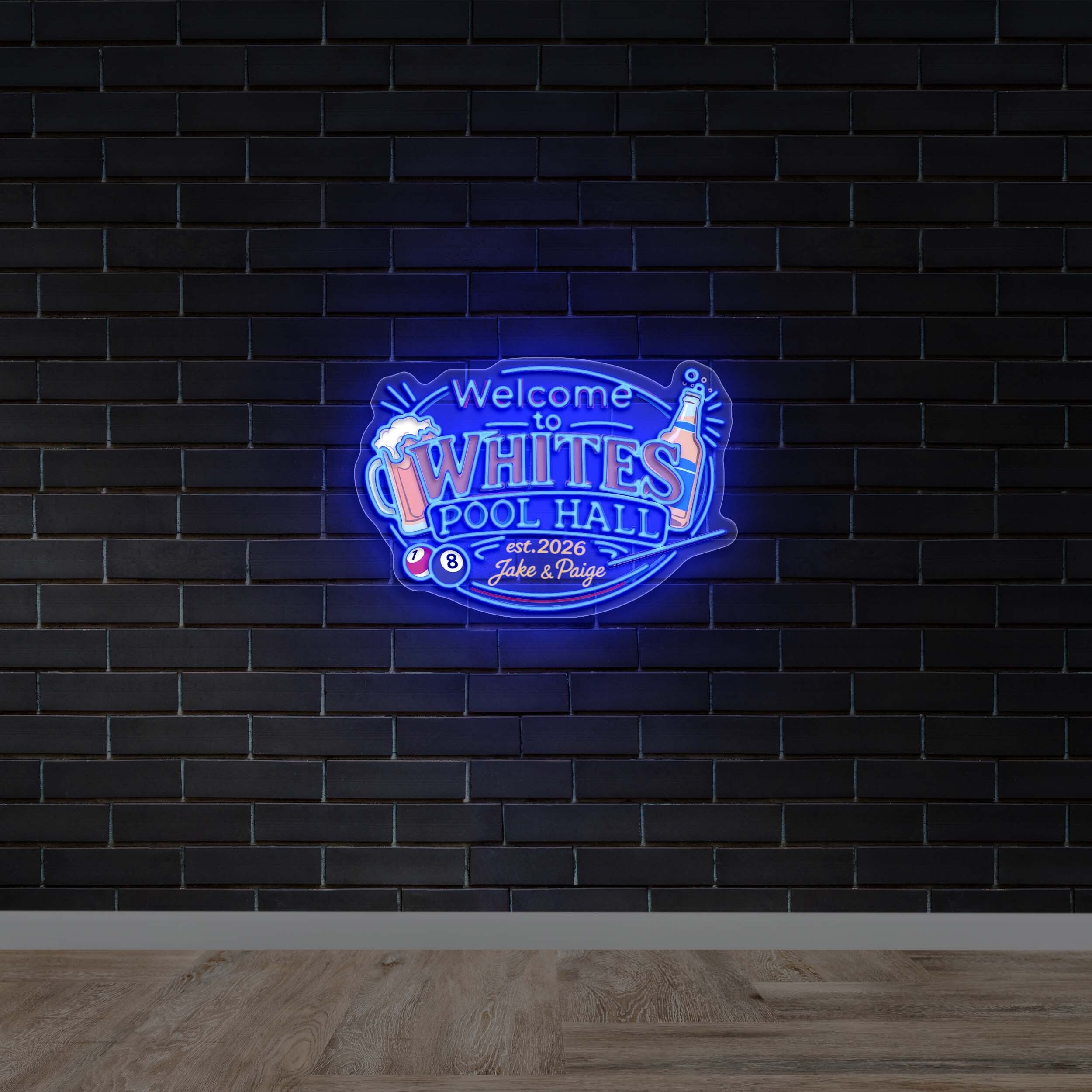 WELCOME TO WHITES POOL HALL - Premium Neon Artwork