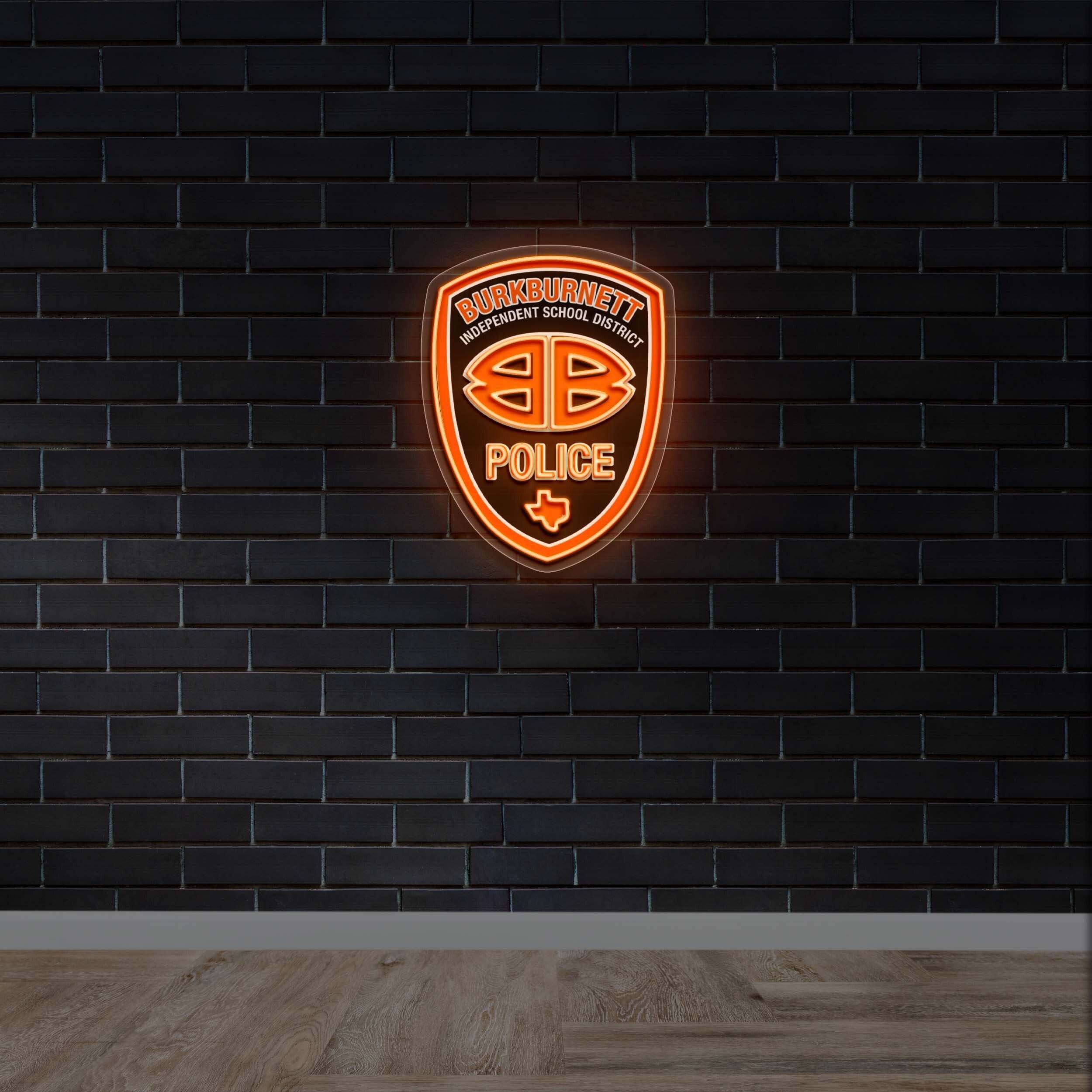 Burkburnett ISD Police Patch - Premium Neon Artwork