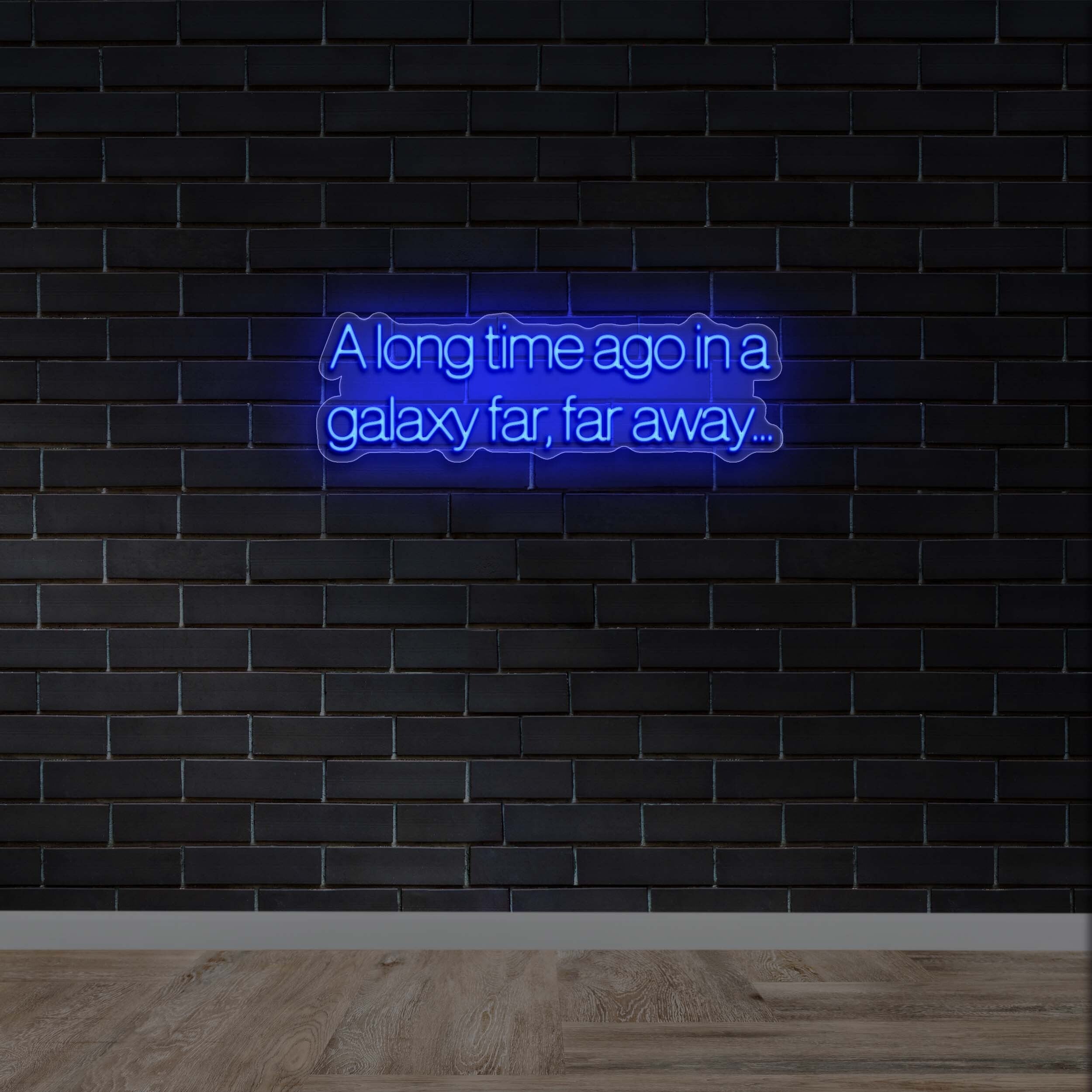 A Long Time Ago in a Galaxy Far, Far Away (Arimo font) - Premium Neon Artwork