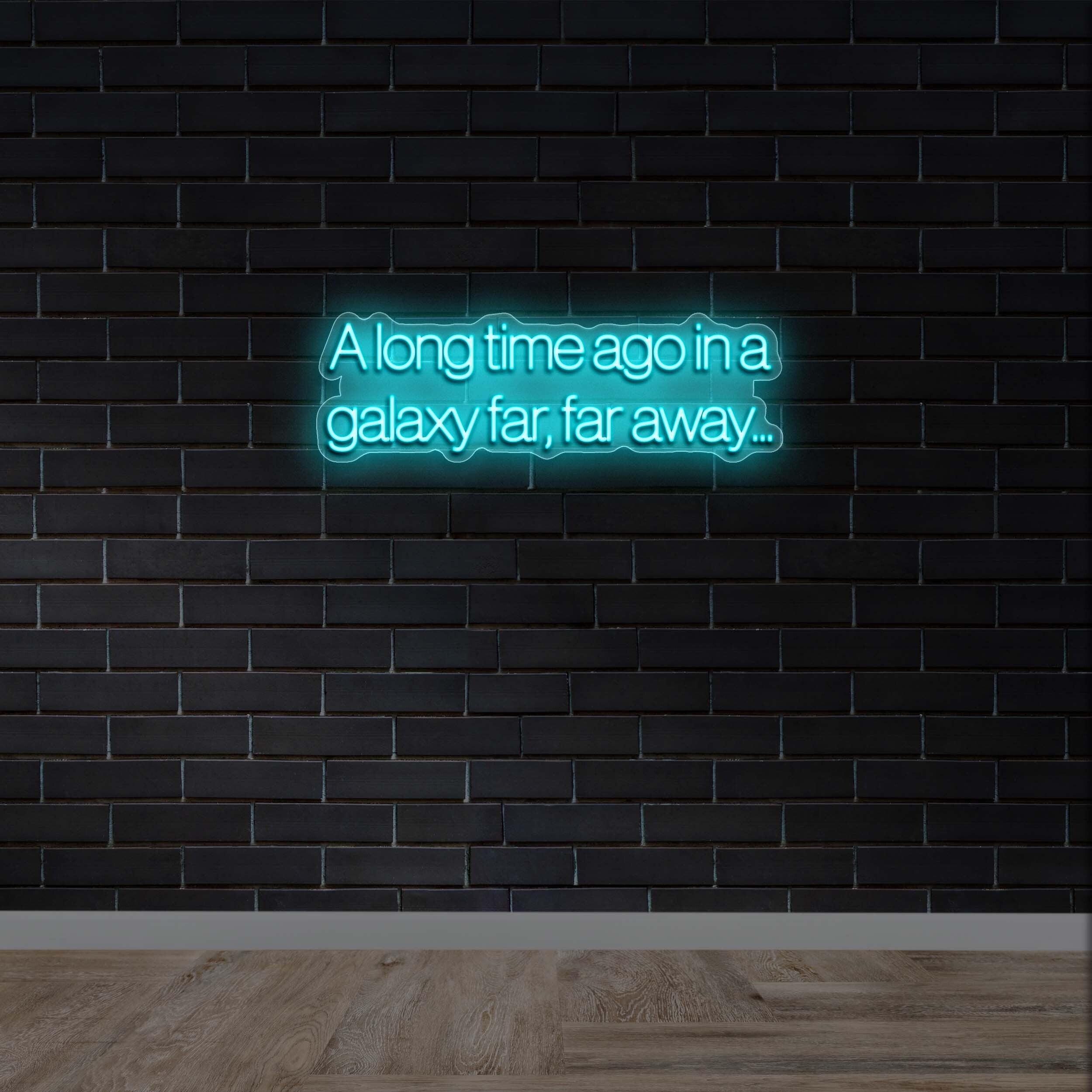 A Long Time Ago in a Galaxy Far, Far Away (Arimo font) - Premium Neon Artwork
