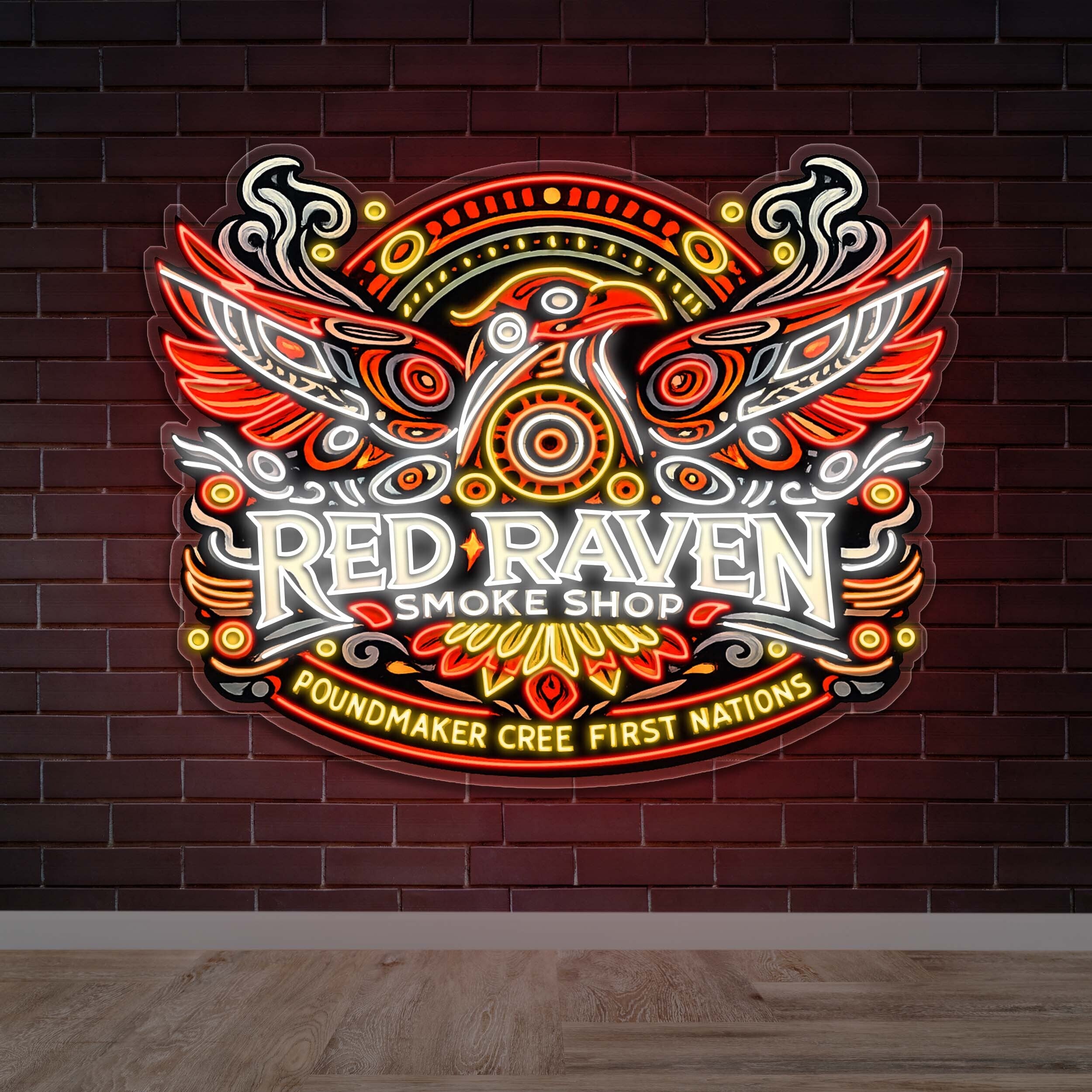 RED RAVEN SMOKE SHOP - Premium Neon Artwork