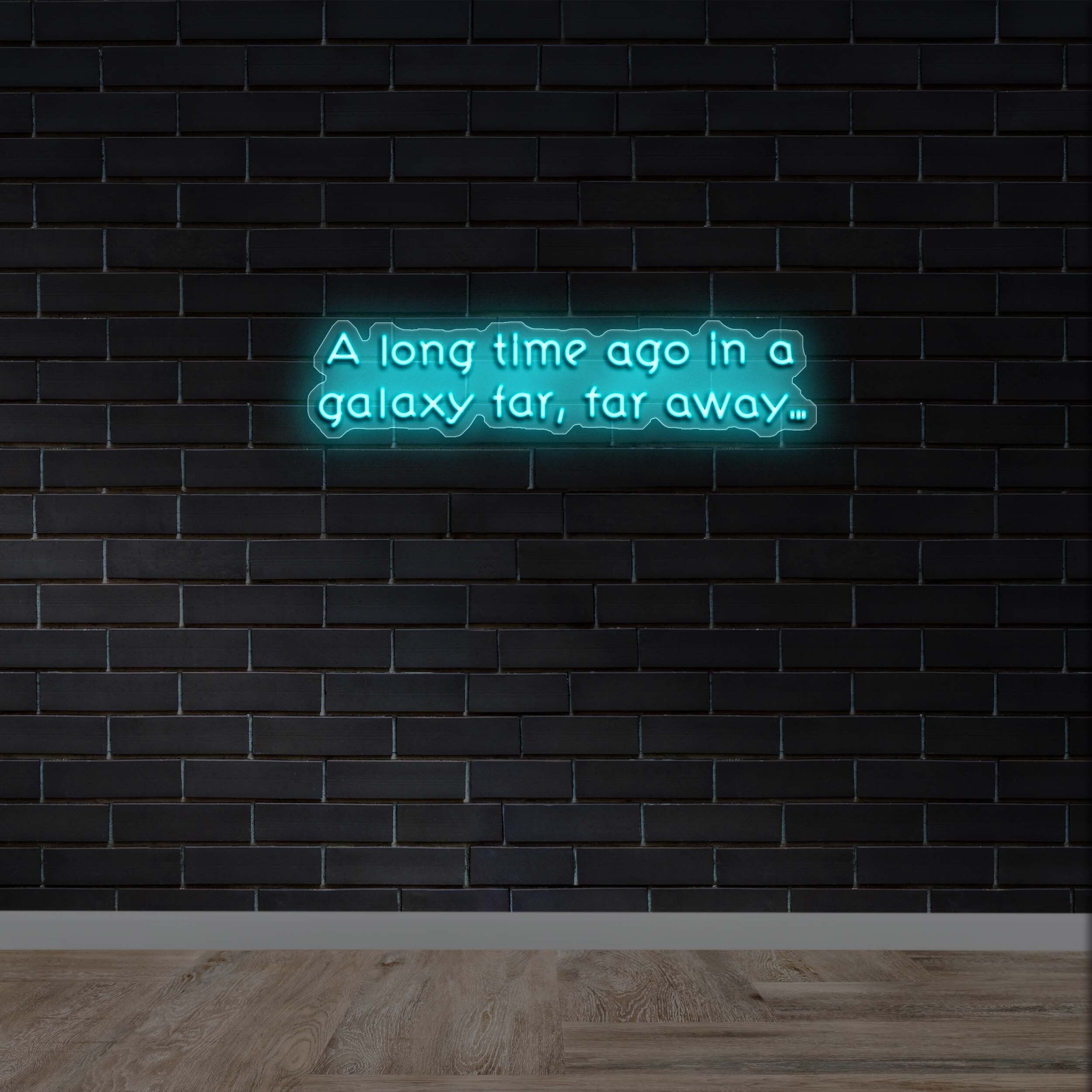 A Long Time Ago in a Galaxy Far, Far Away (Rio font) - Premium Neon Artwork