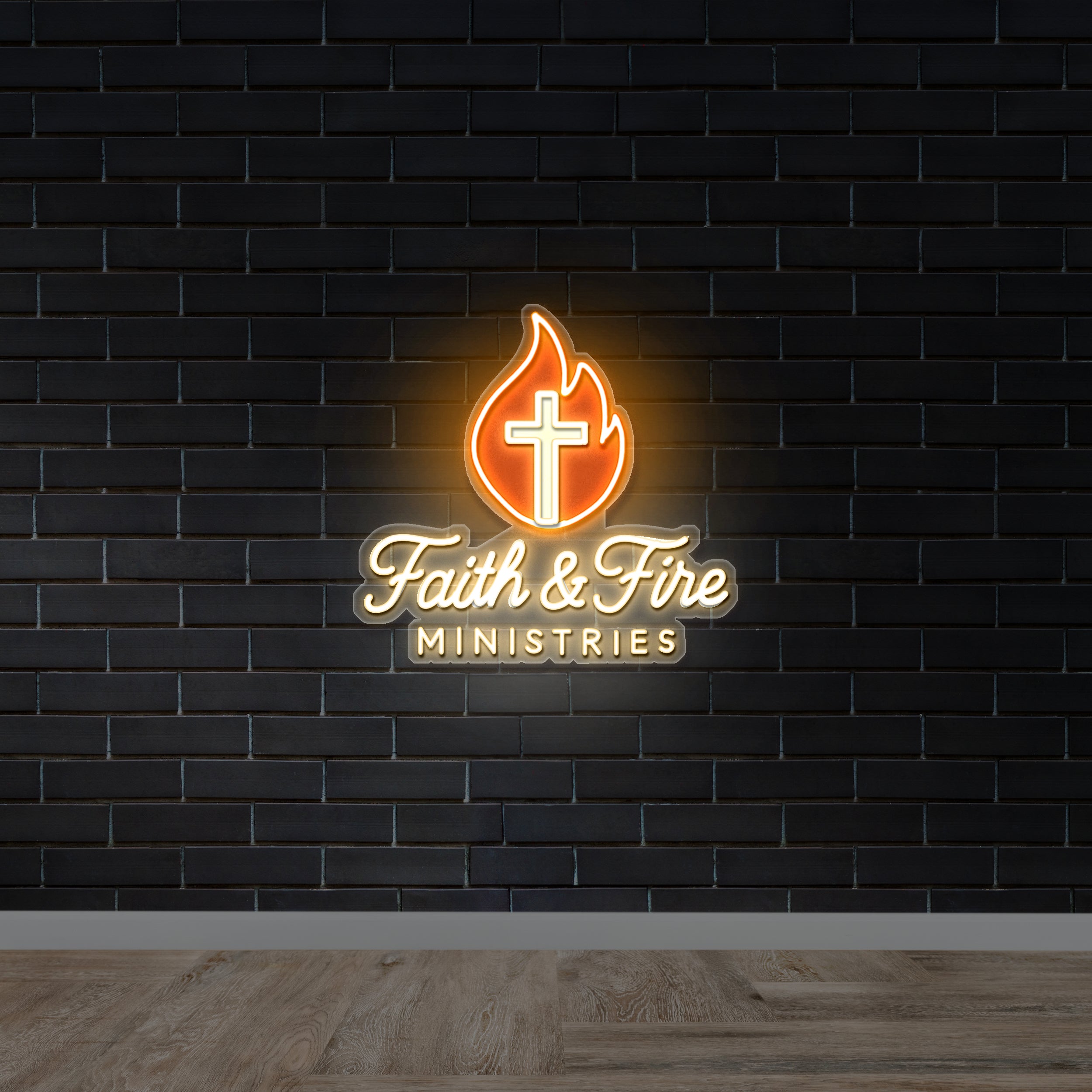 FAITH & FIRE - Premium Neon Artwork