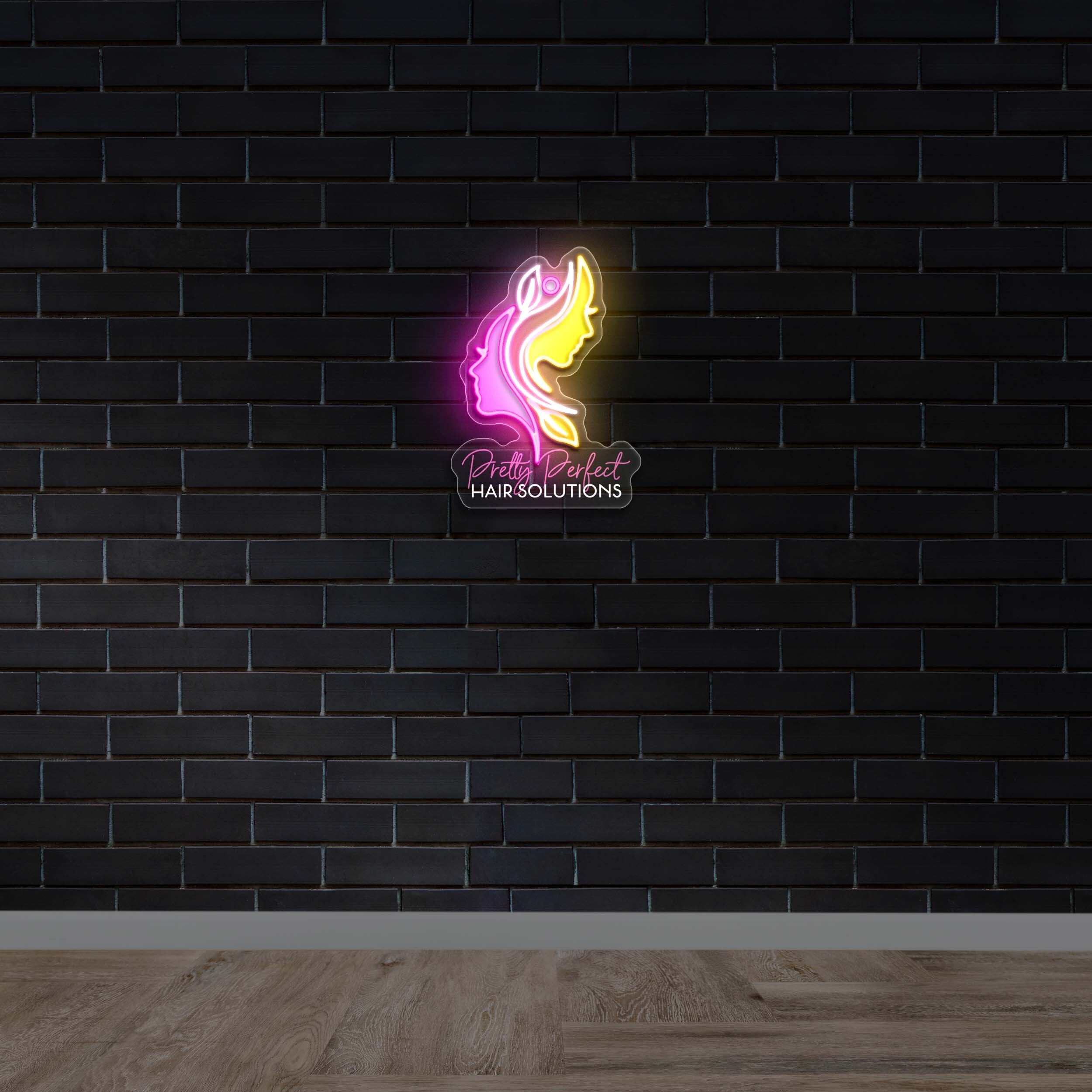 Pretty Perfect Hair Solutions - Premium Neon Artwork