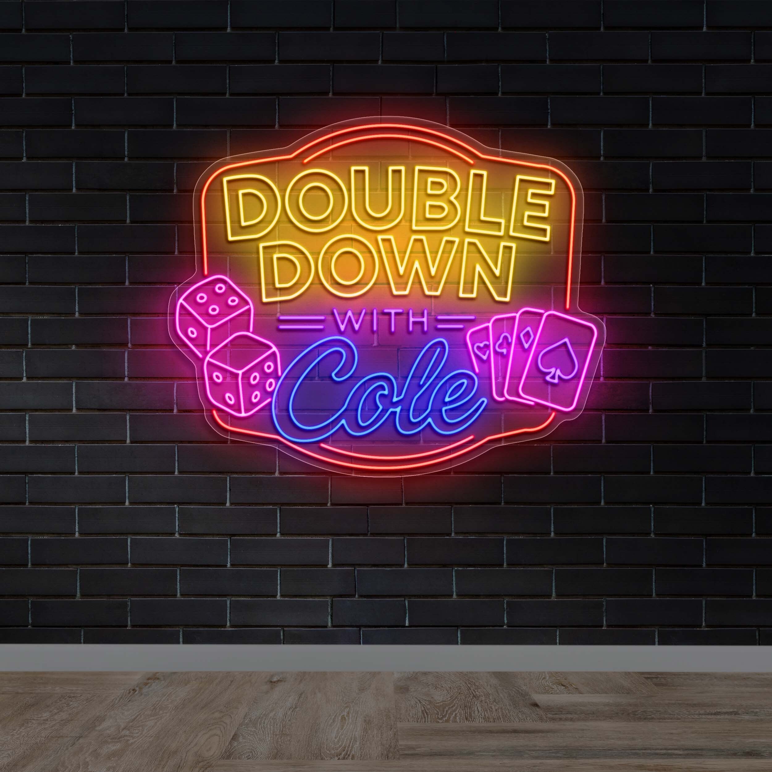 Double Down with Cole - Premium Neon Artwork