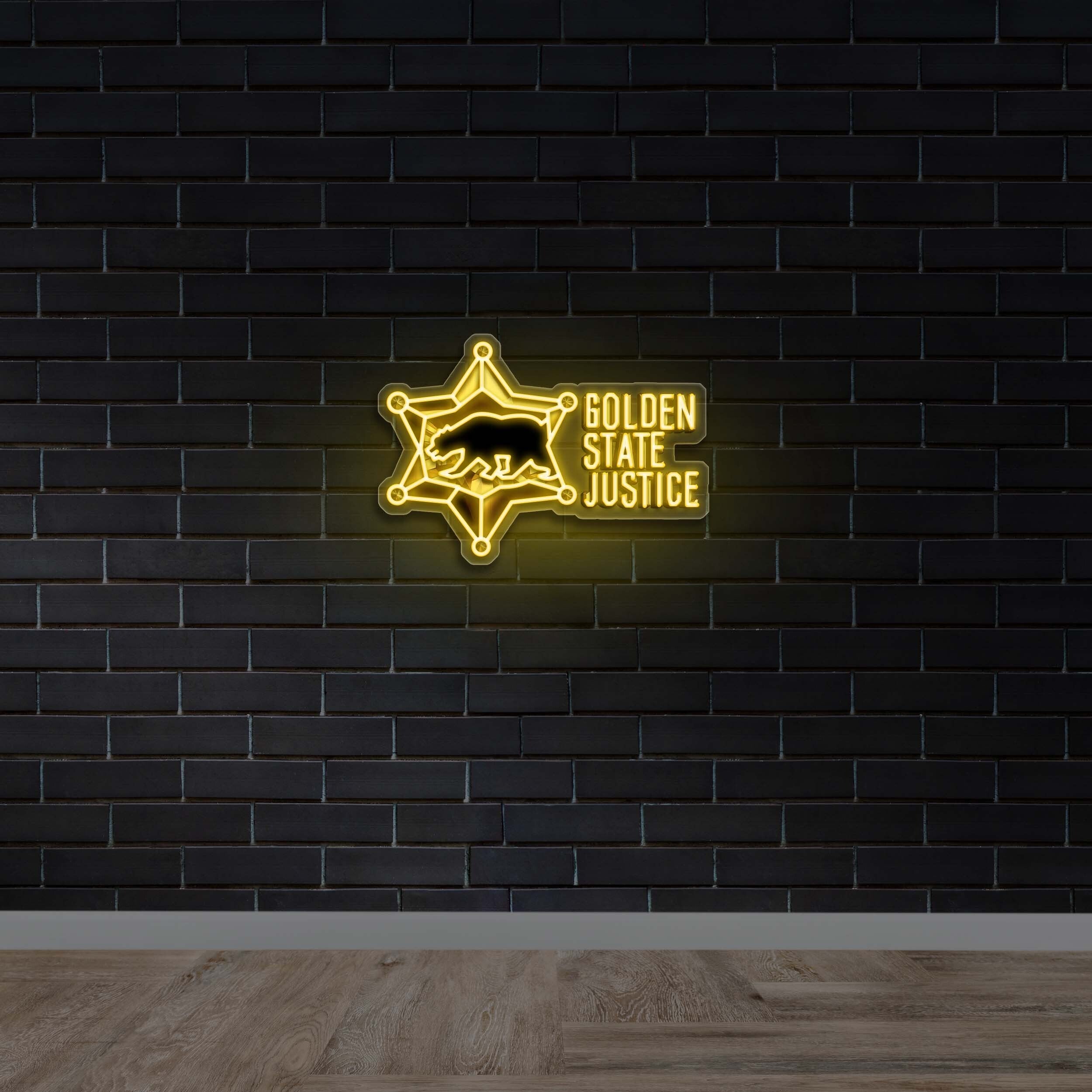 GOLDEN STATE JUSTICE - Premium Neon Artwork