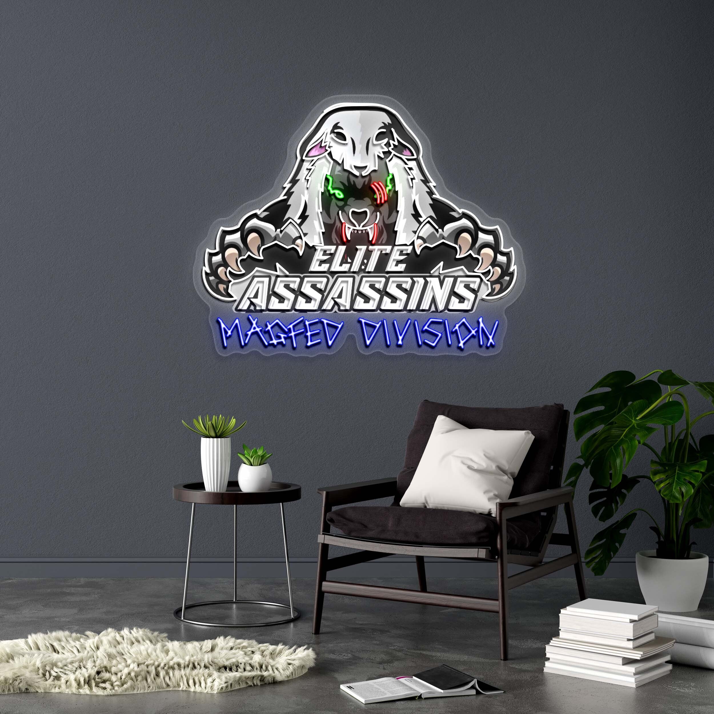 ELITE ASSASSINS MAFED DIVISION - Premium Neon Artwork