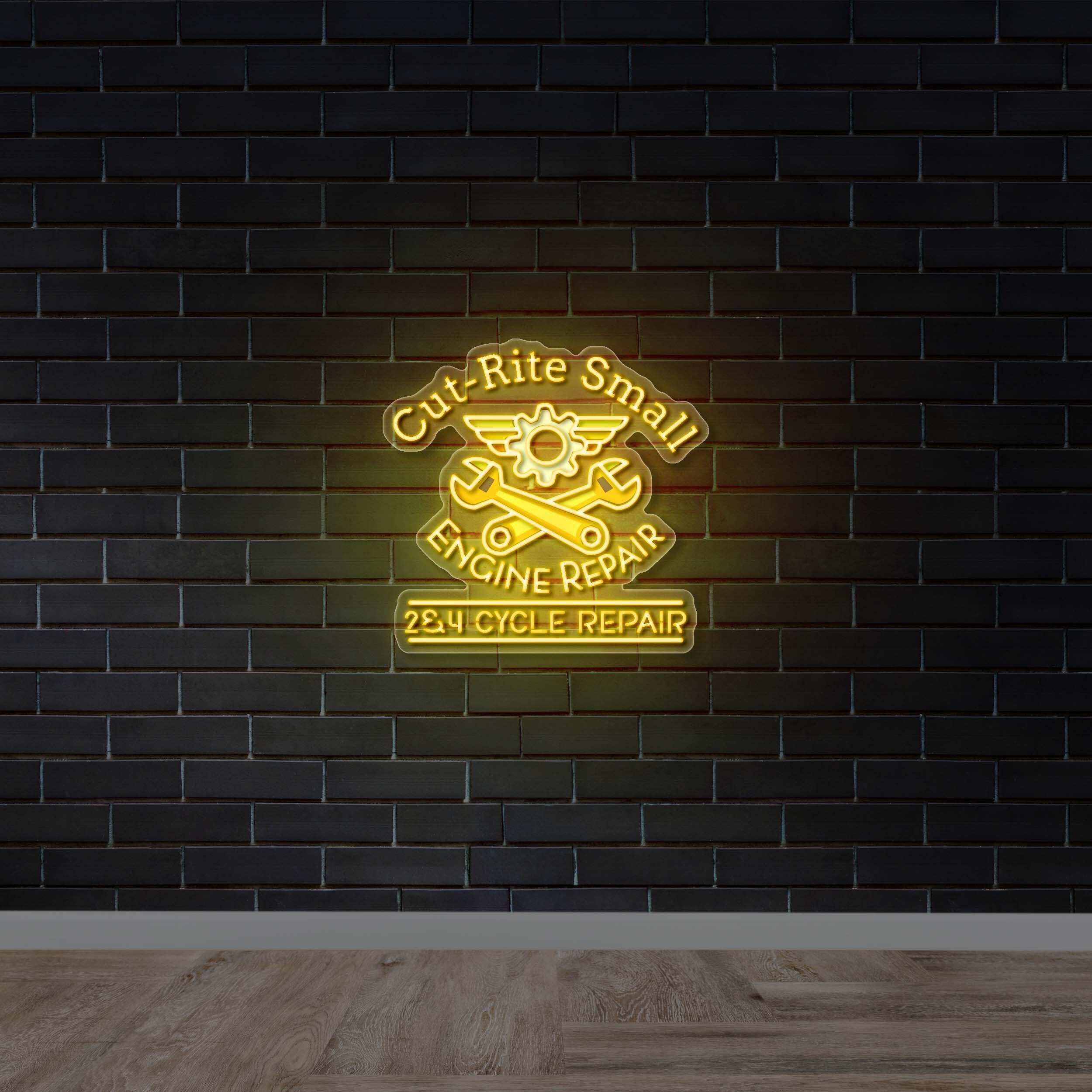 Cut-Rite Small Engine Repair - Premium Neon Artwork
