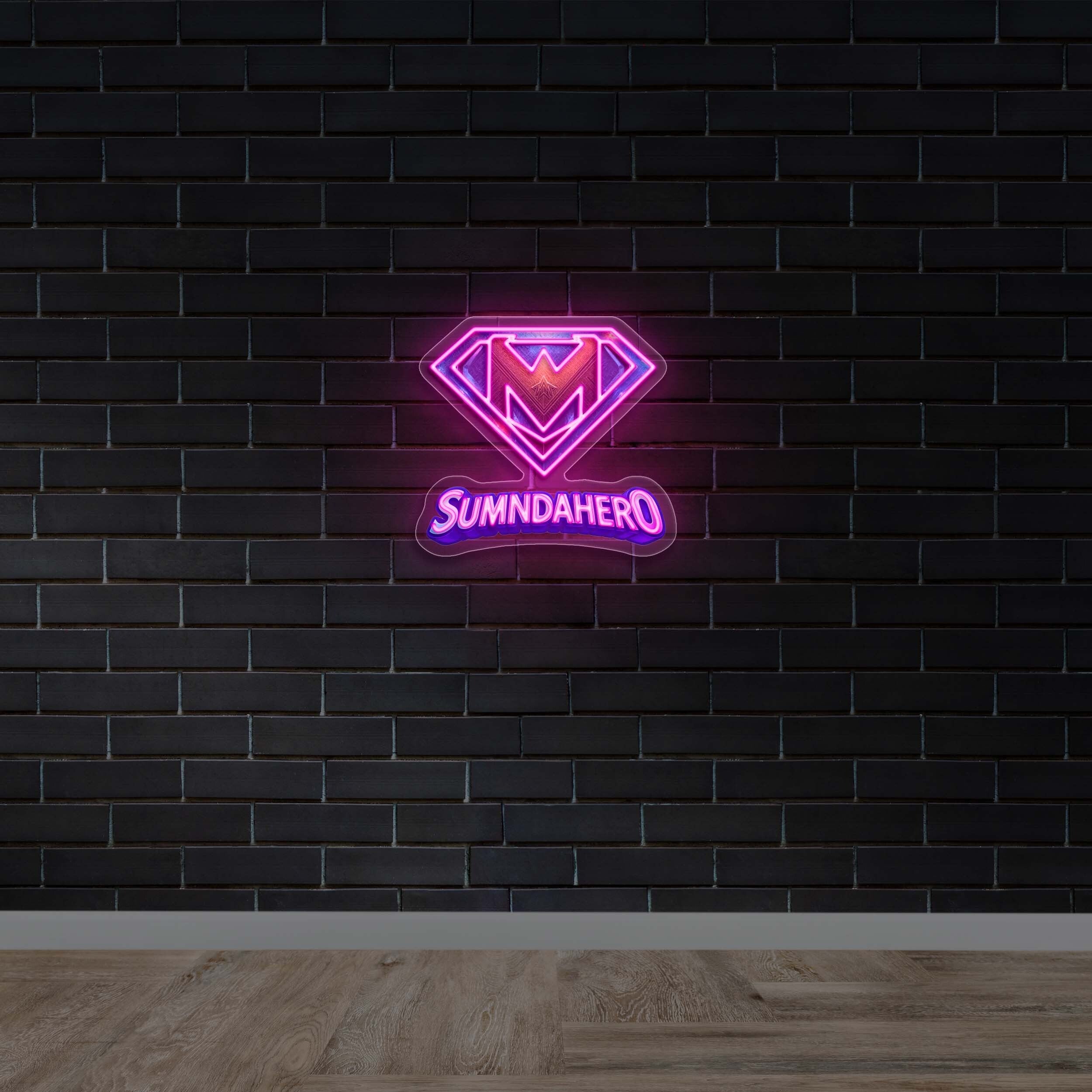 SUMNDAHERO logo - Premium Neon Artwork