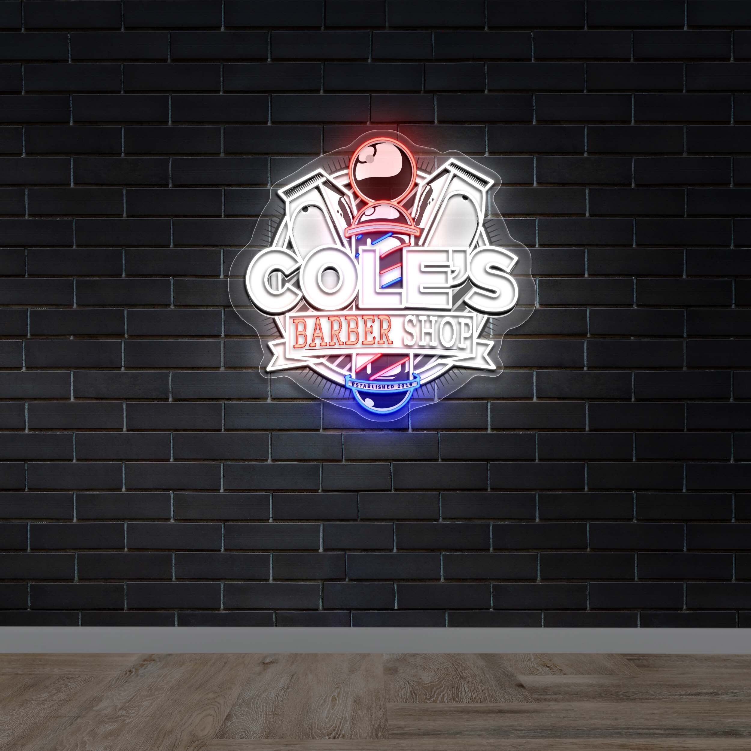 Cole's Barber Shop - Premium Neon Artwork