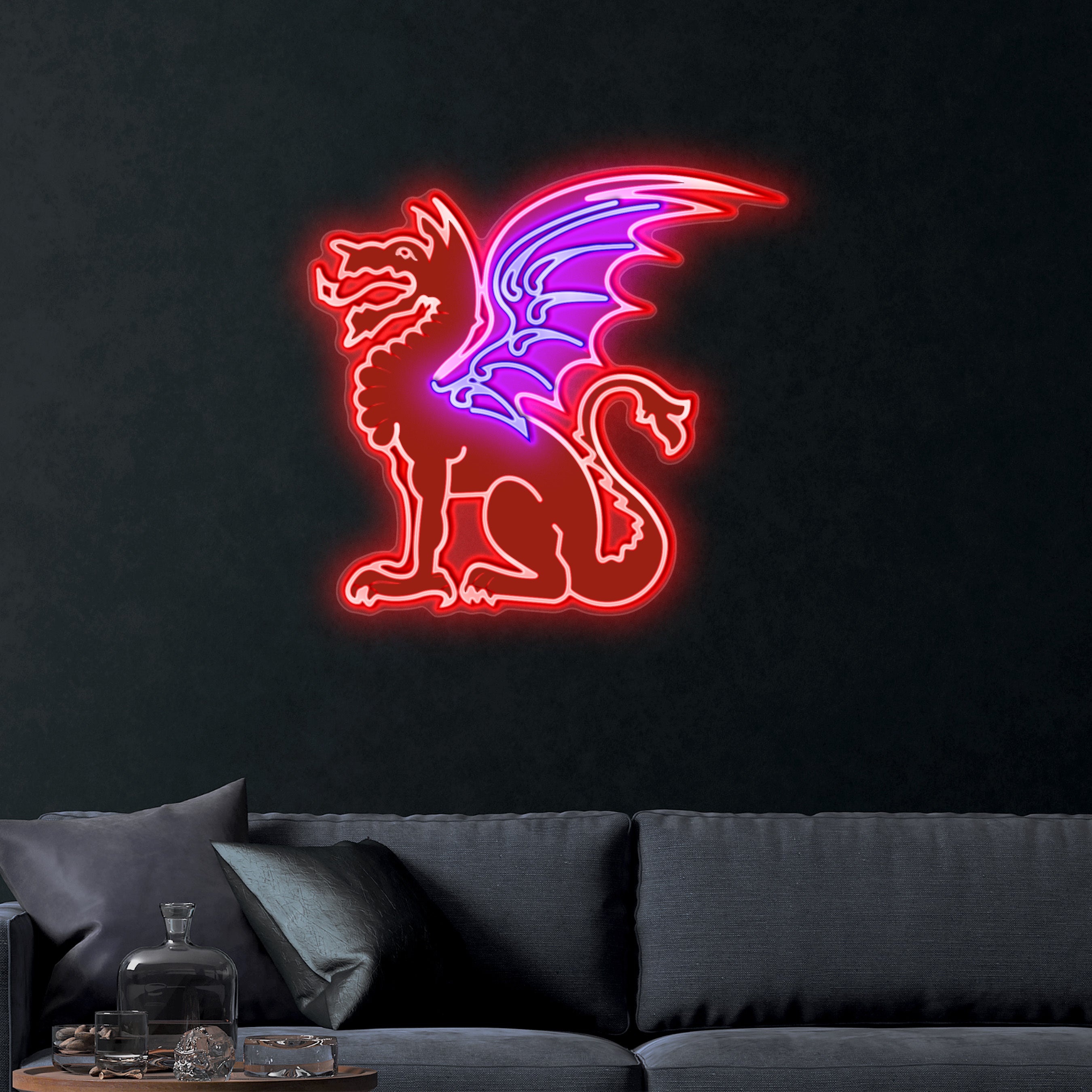 Fire-Breathing Dragon – Premium Neon Artwork