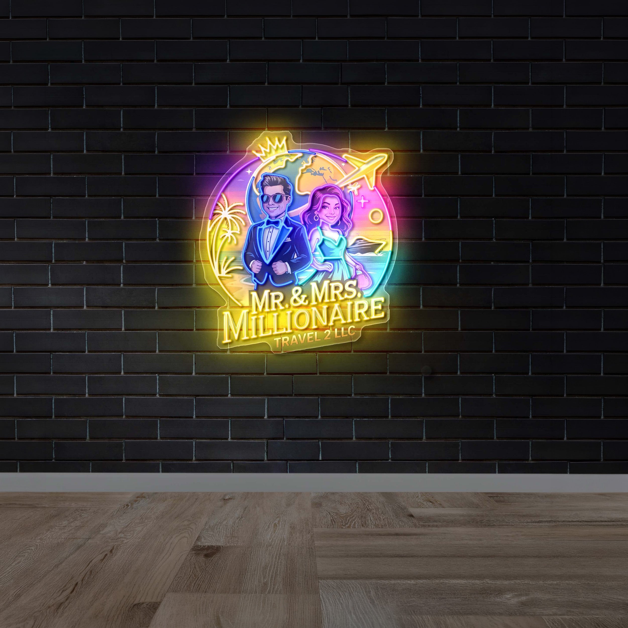 Mr. AND MRS. MILLIONAIRE TRAVEL - Premium Neon Artwork