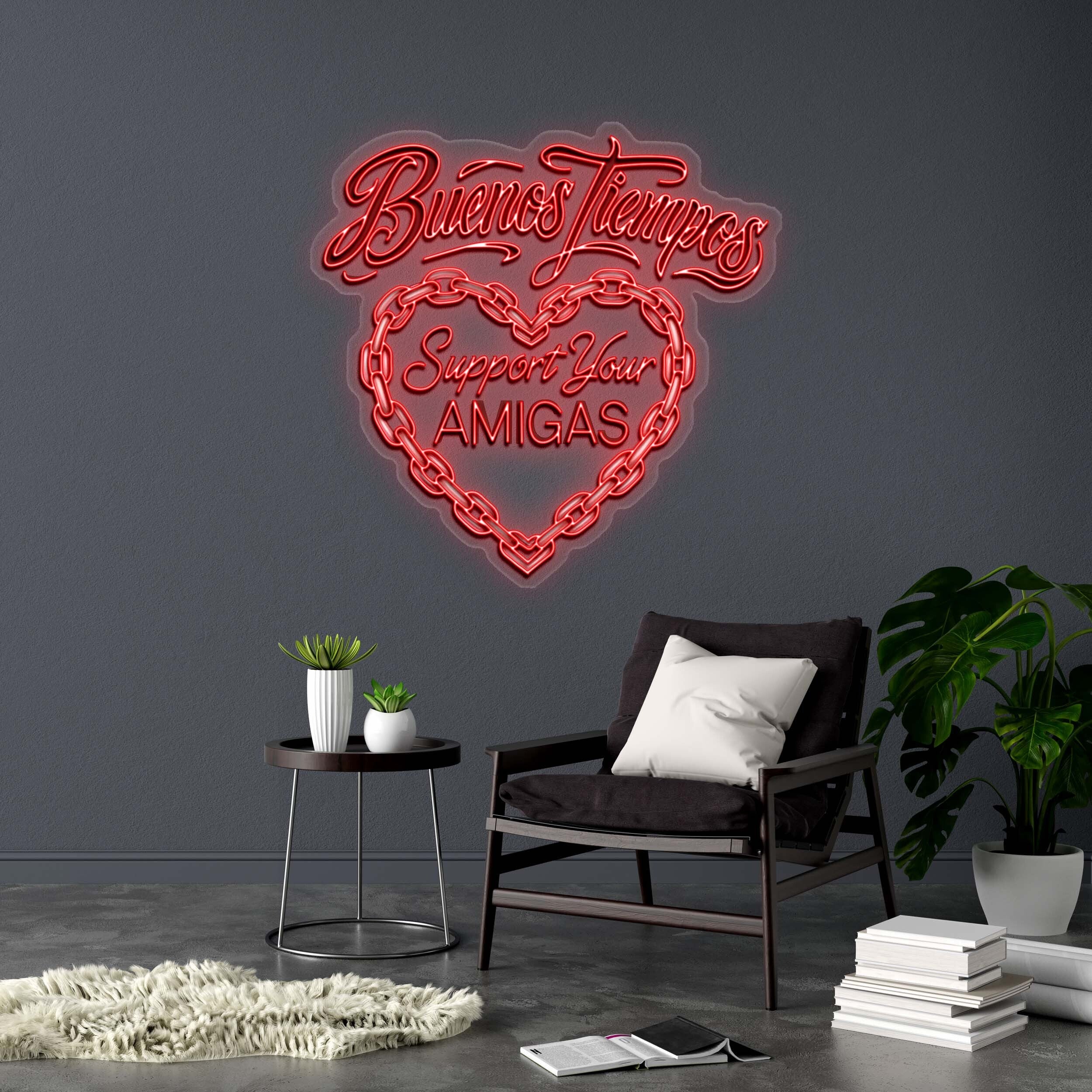 Support Your AMIGAS - Premium Neon Artwork