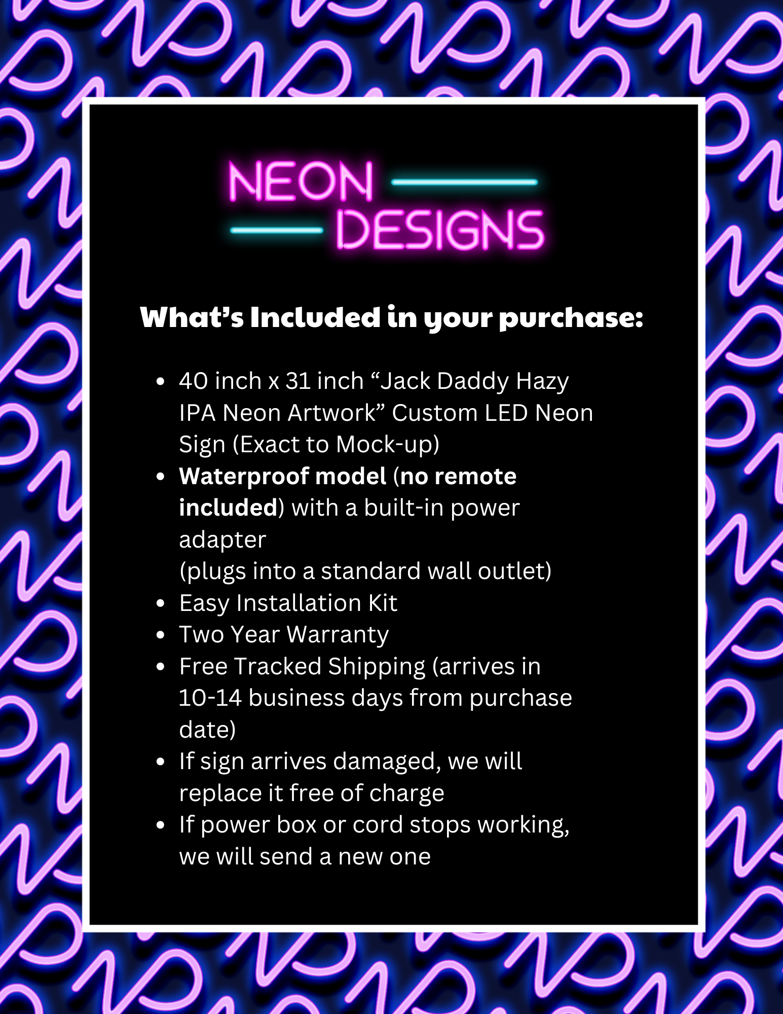 Jack Daddy Hazy IPA Neon Artwork - Premium Neon Artwork