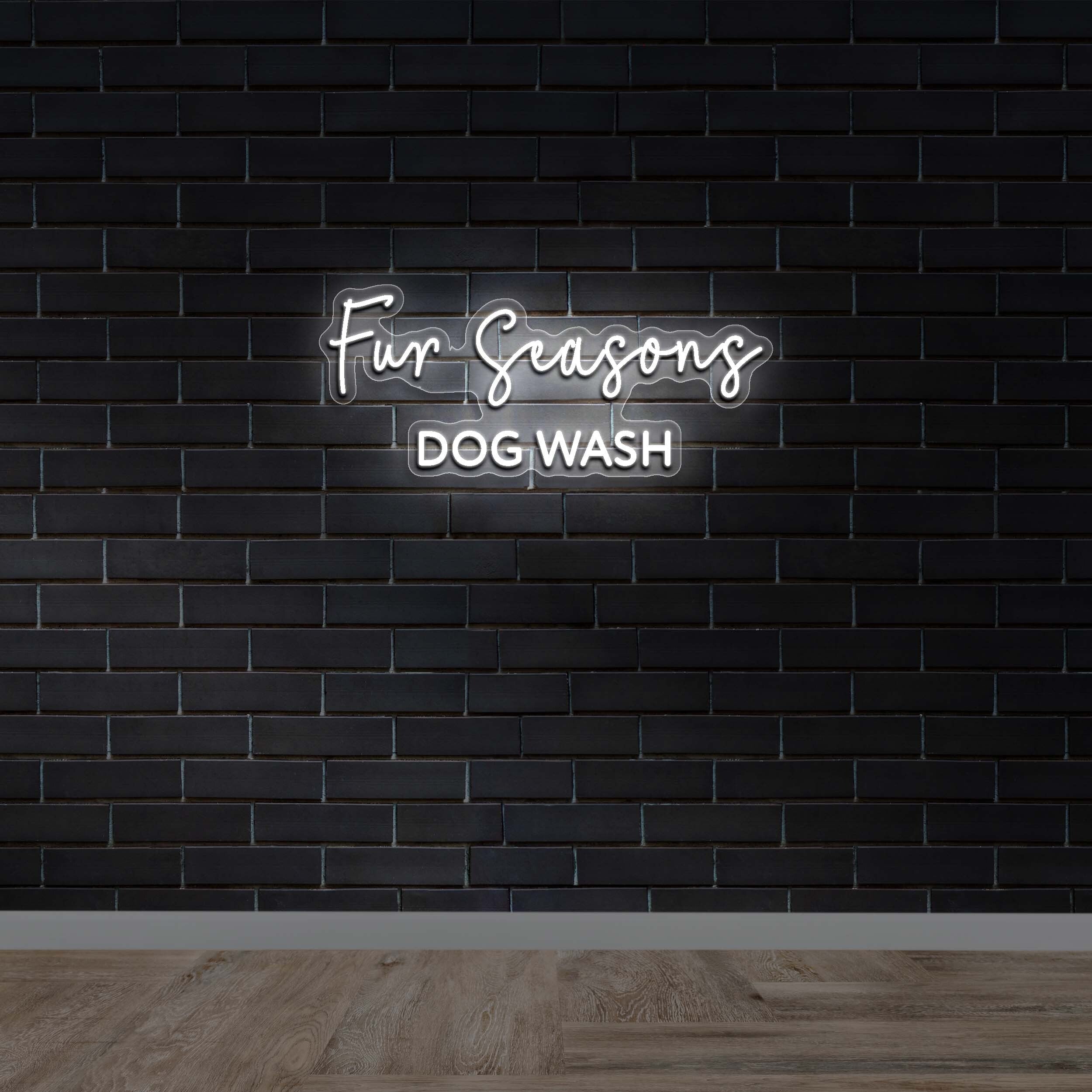 Fur Seasons Dog Wash - Premium Neon Artwork