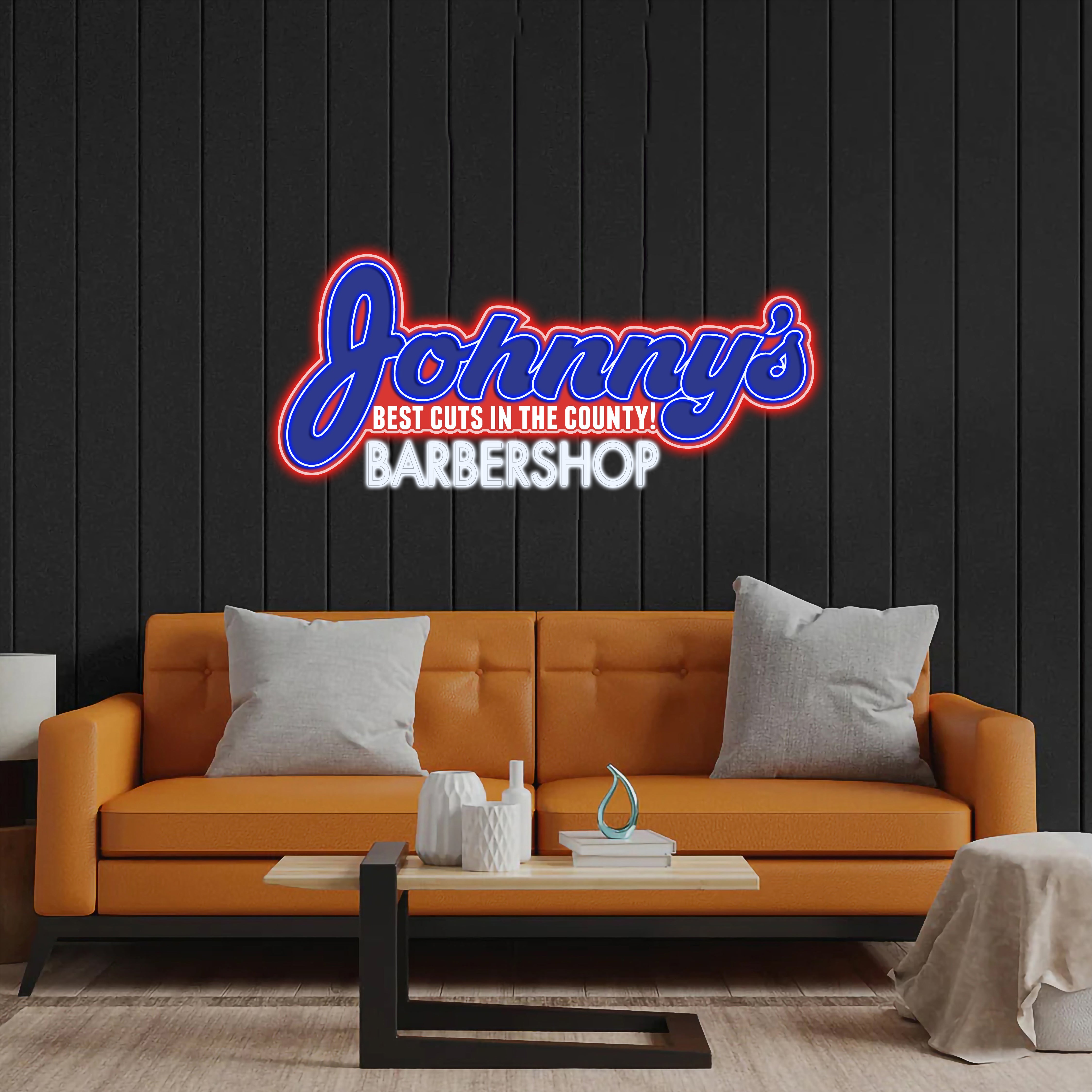Johnny's Barbershop - Premium Neon Artwork