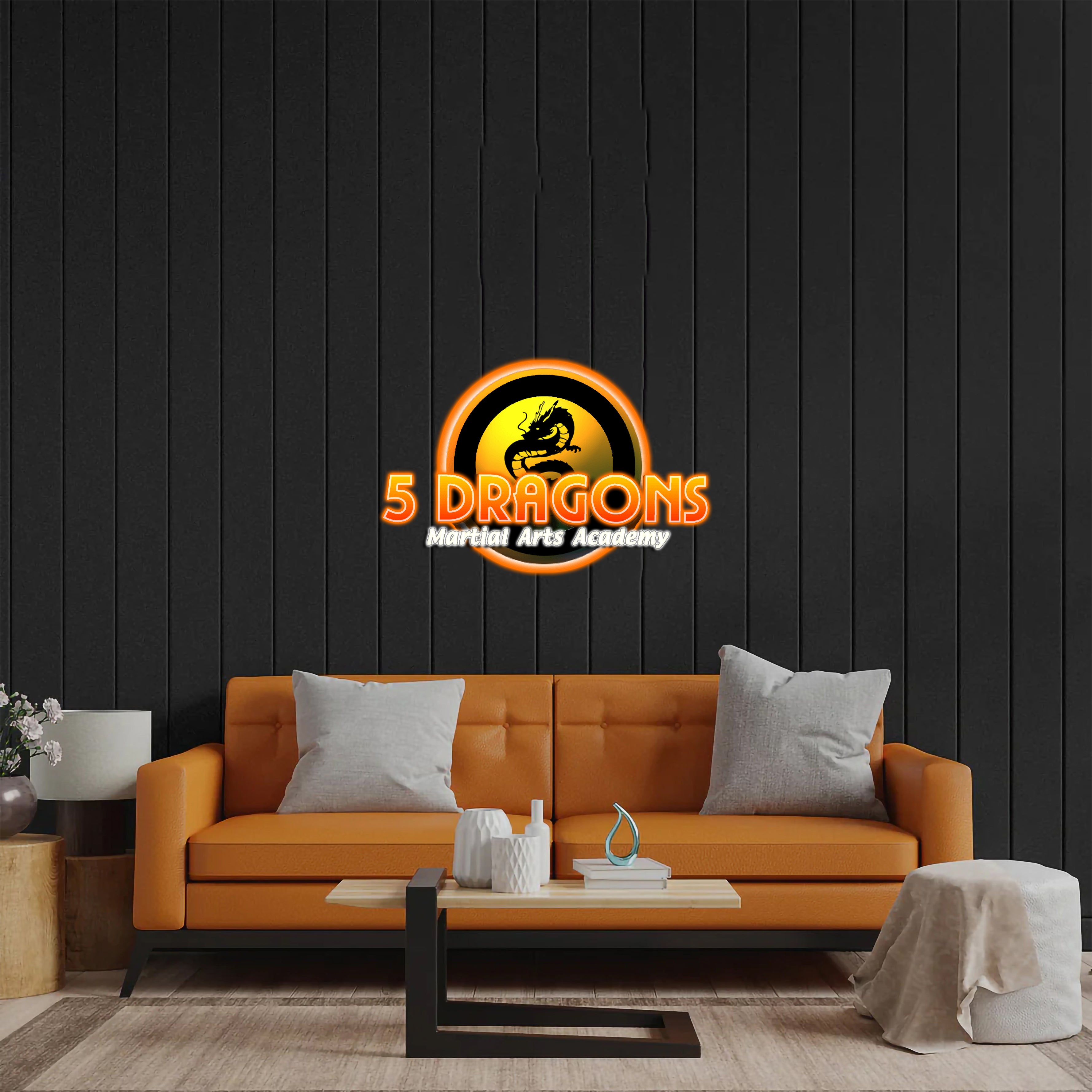 5 Dragons - Premium Neon Artwork