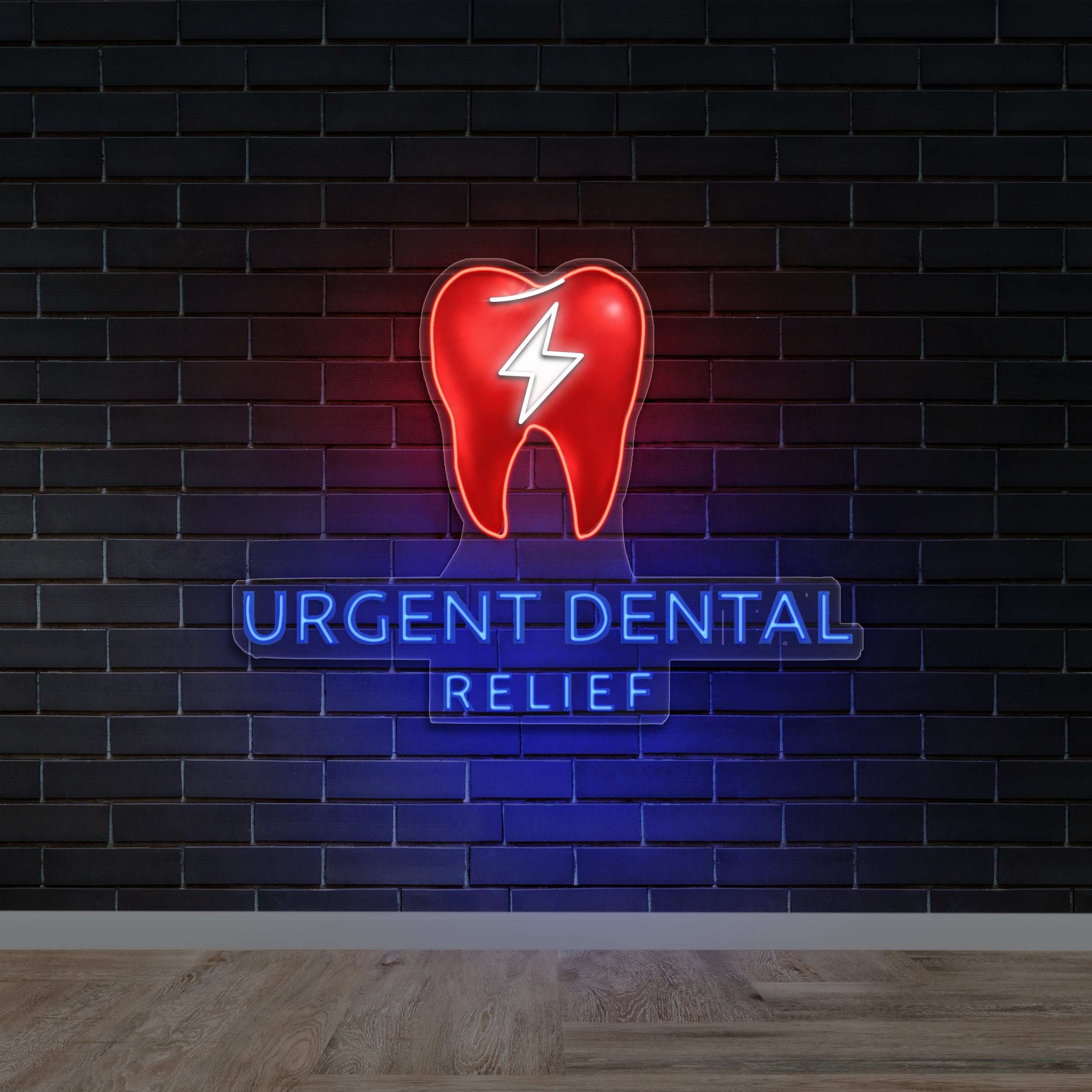 Urgent Dental Relief - Premium Neon Artwork
