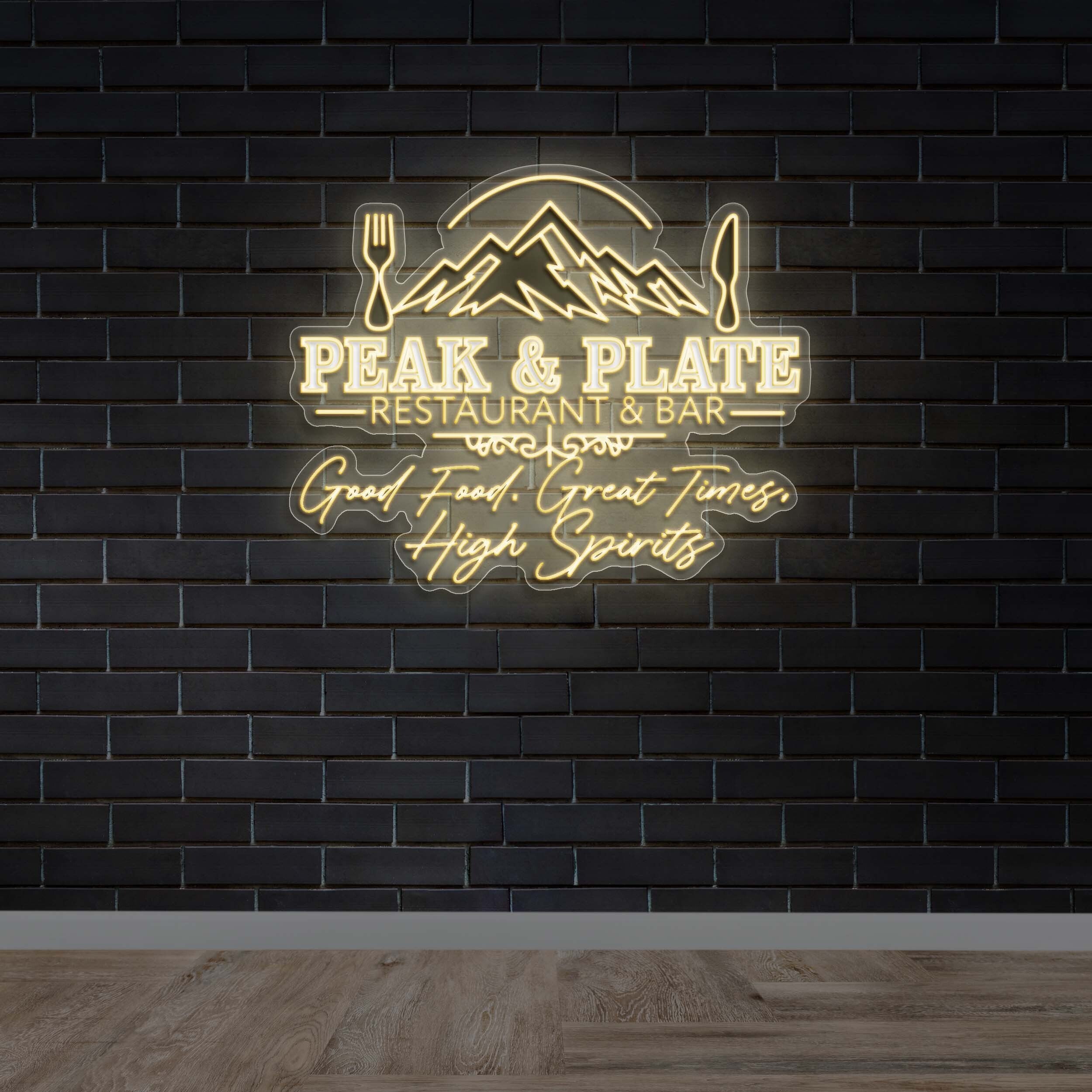 PEAK & PLATE RESTAURANT & BAR - Premium Neon Artwork