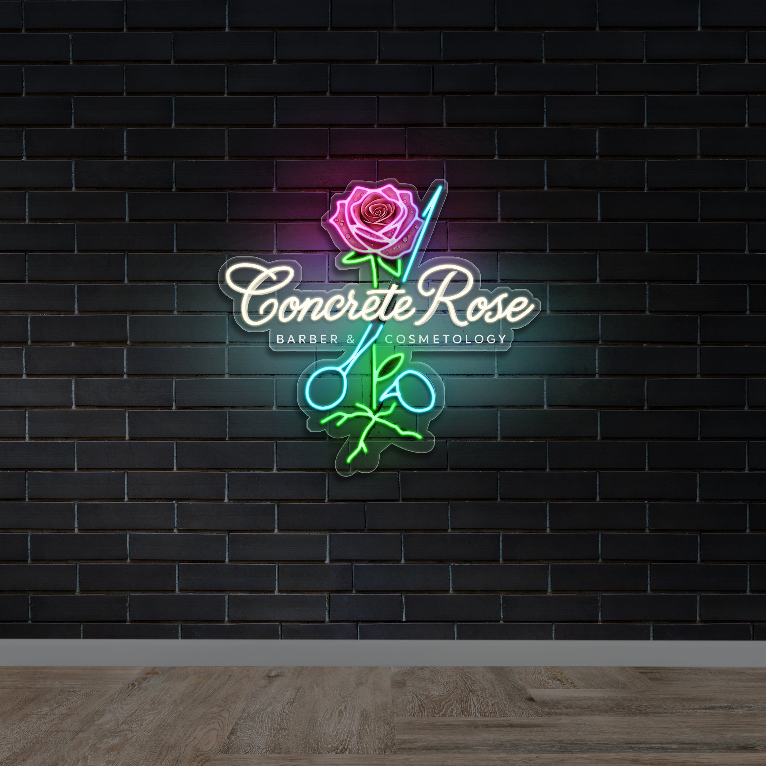 Concrete Rose - Premium Neon Artwork