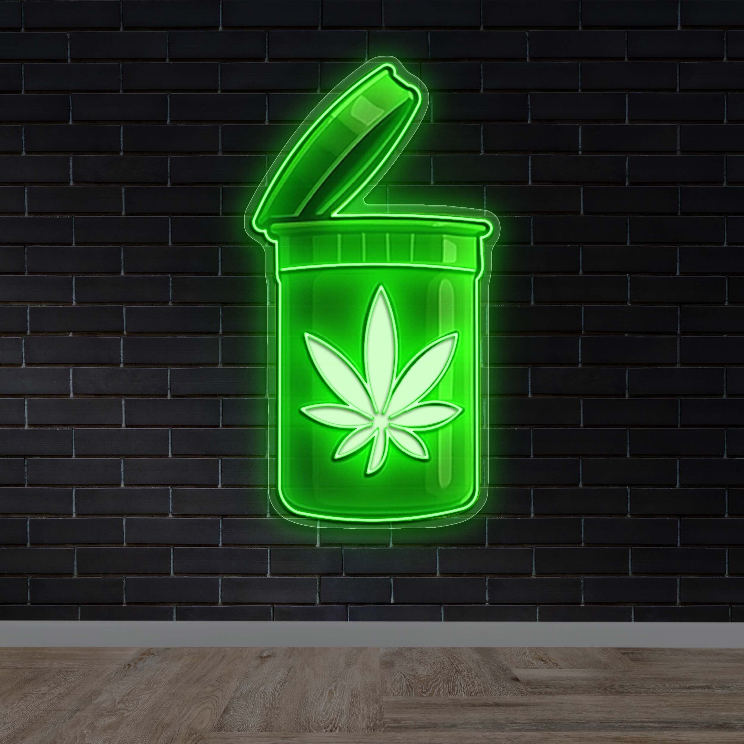 Cannabis Jar - Premium Neon Artwork