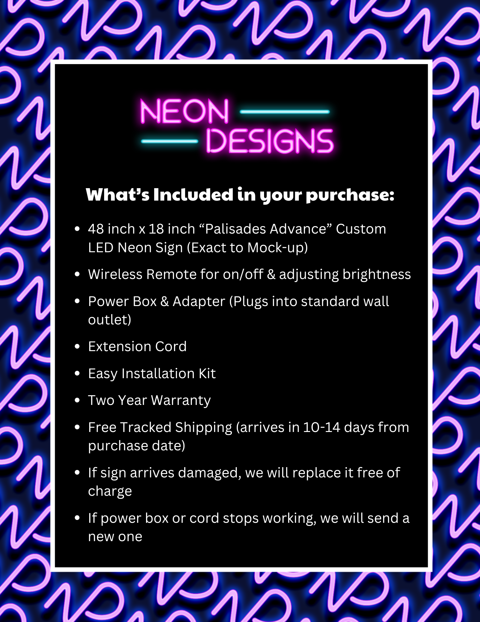 Palisades Advance – Premium Neon Artwork