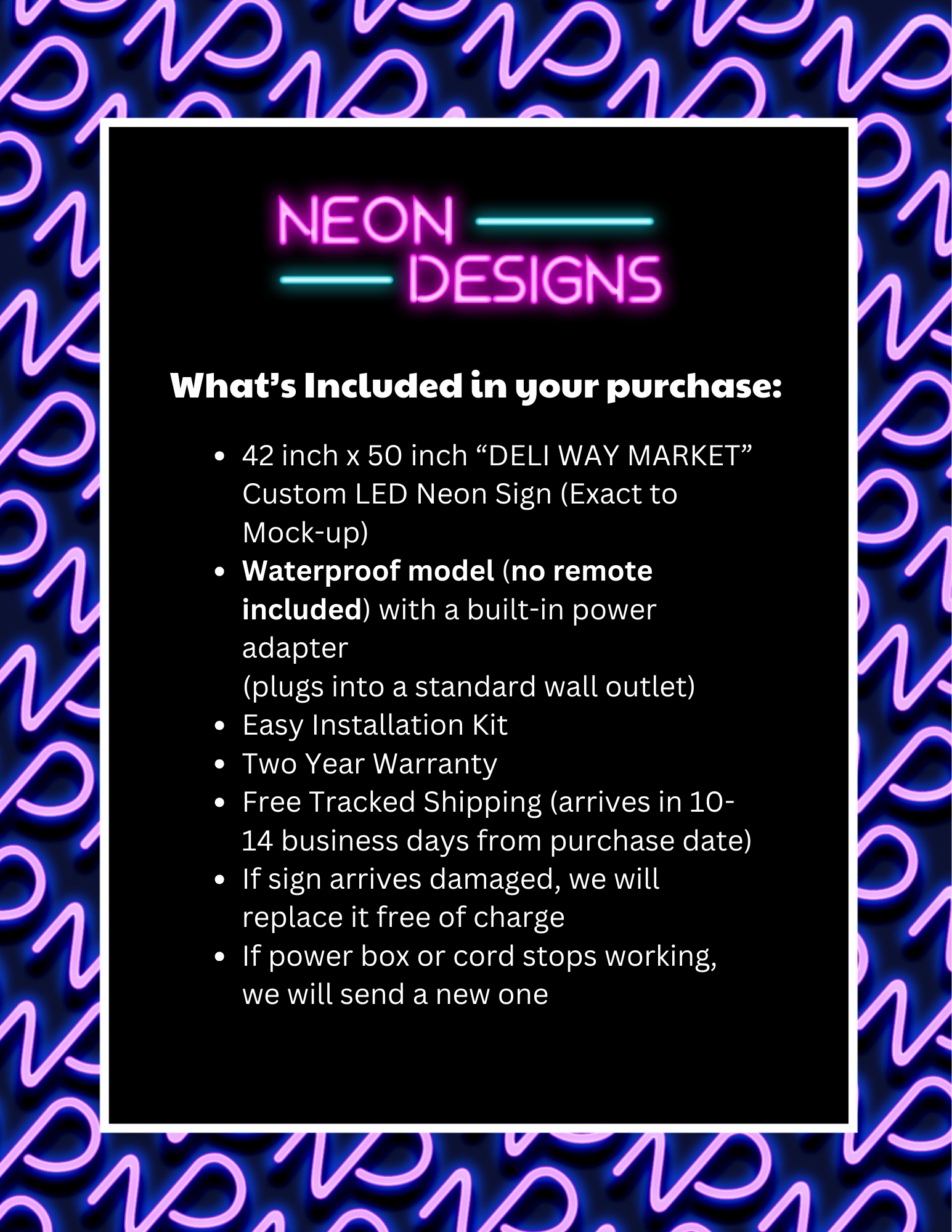DELI WAY MARKET - Premium Neon Artwork