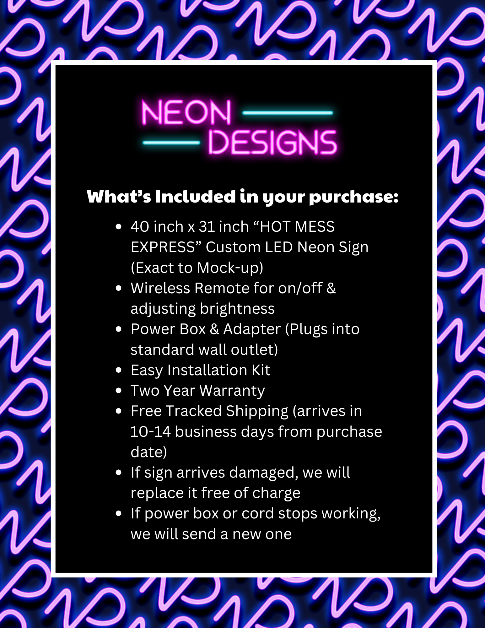 HOT MESS EXPRESS - Premium Neon Artwork