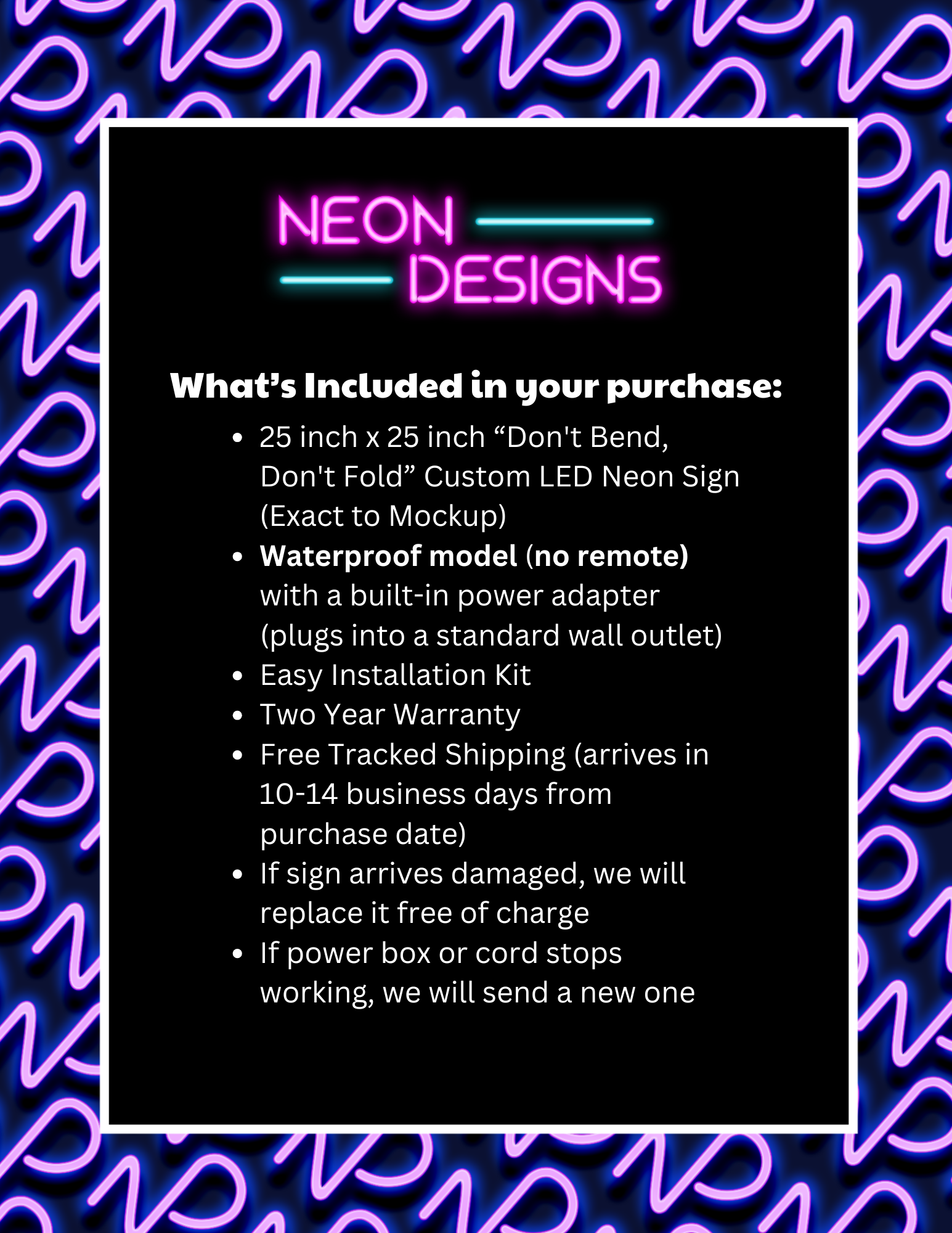 Don't Bend, Don't Fold - Premium Neon Artwork