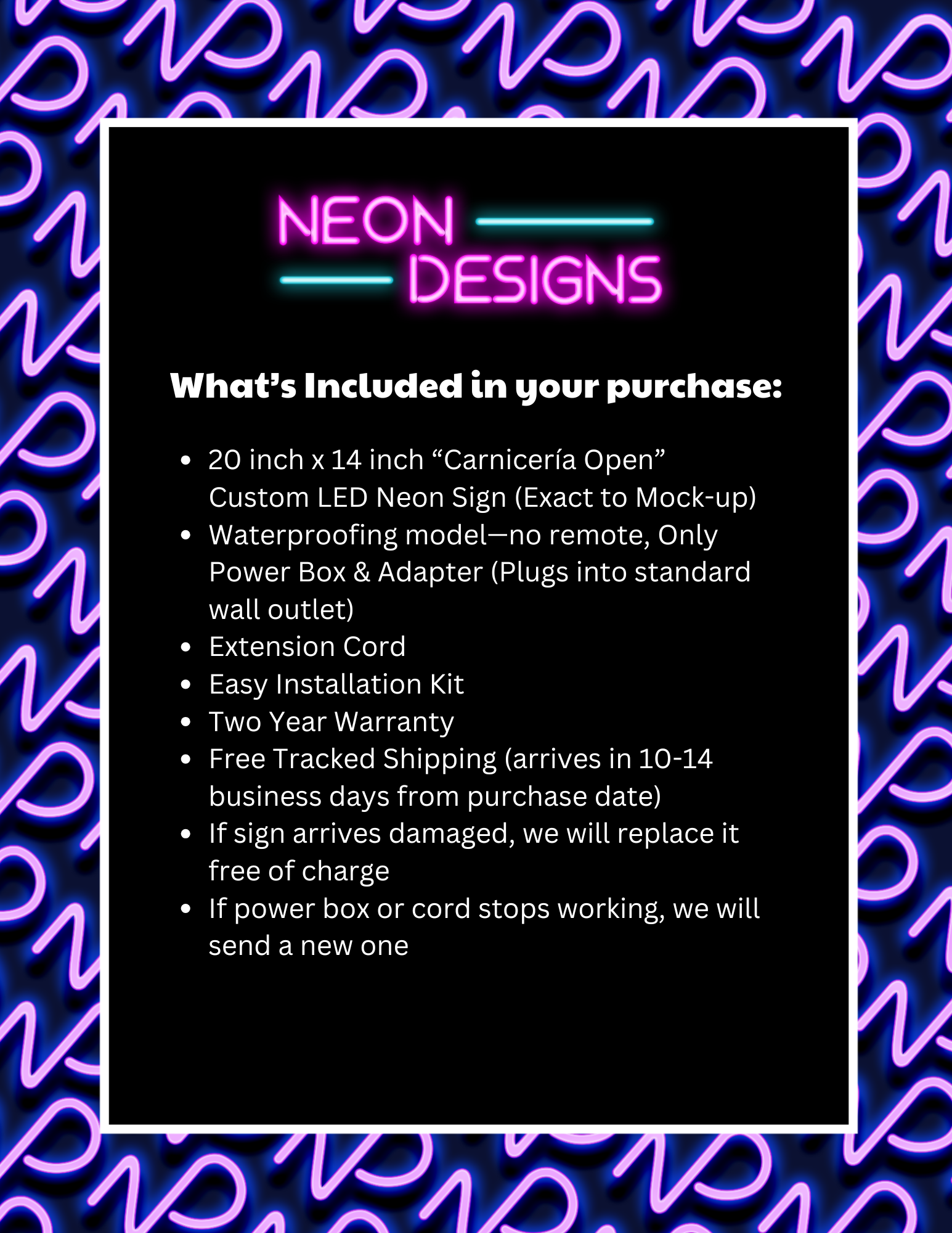 Carnicería Open - Premium Neon Artwork