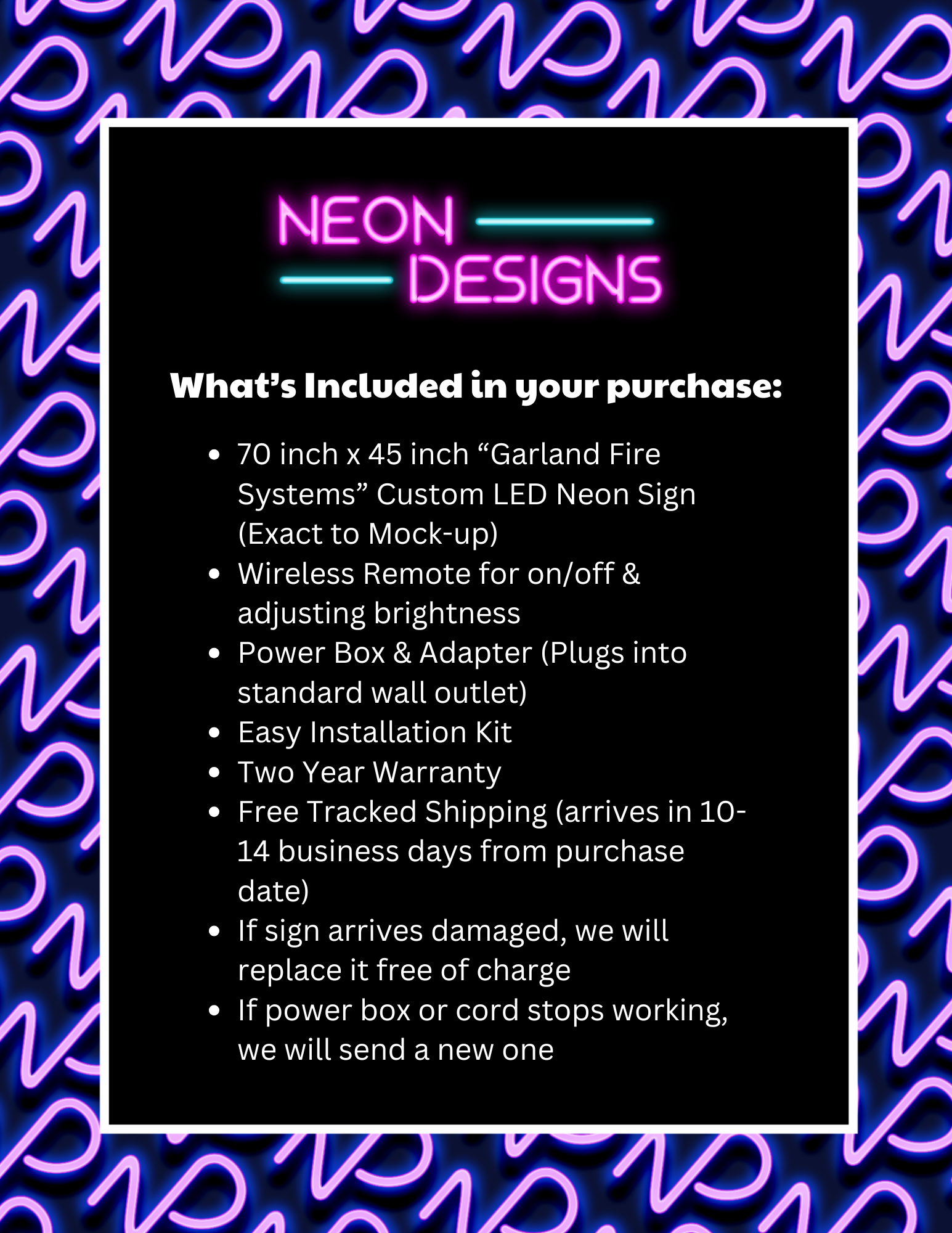 Garland Fire Systems - Premium Neon Artwork