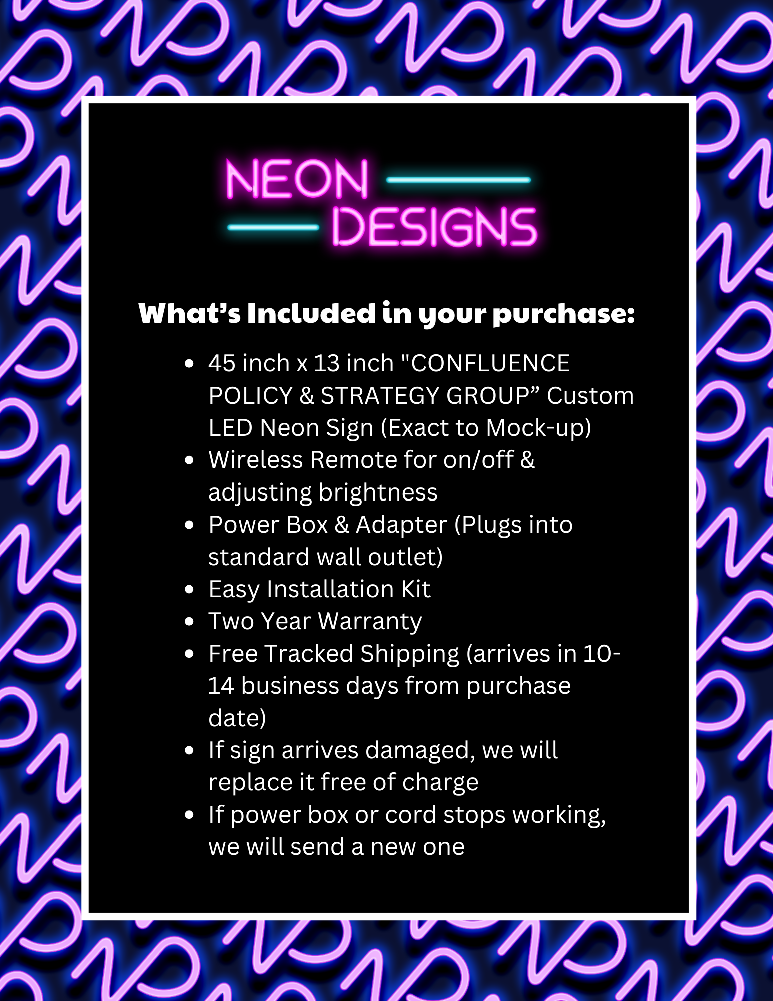 CONFLUENCE POLICY & STRATEGY GROUP -
Premium Neon Artwork