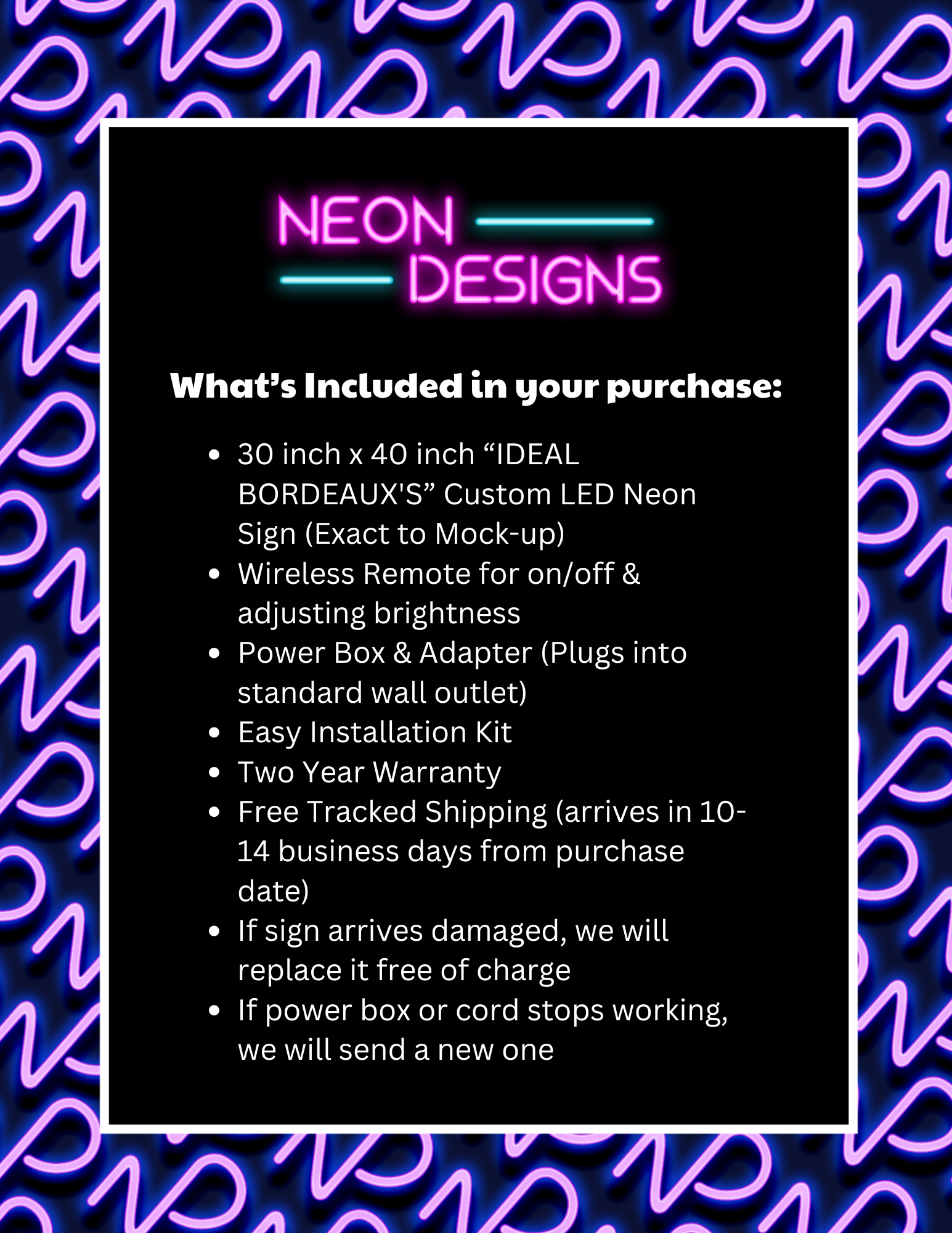 IDEAL BORDEAUX'S - Premium Neon Artwork