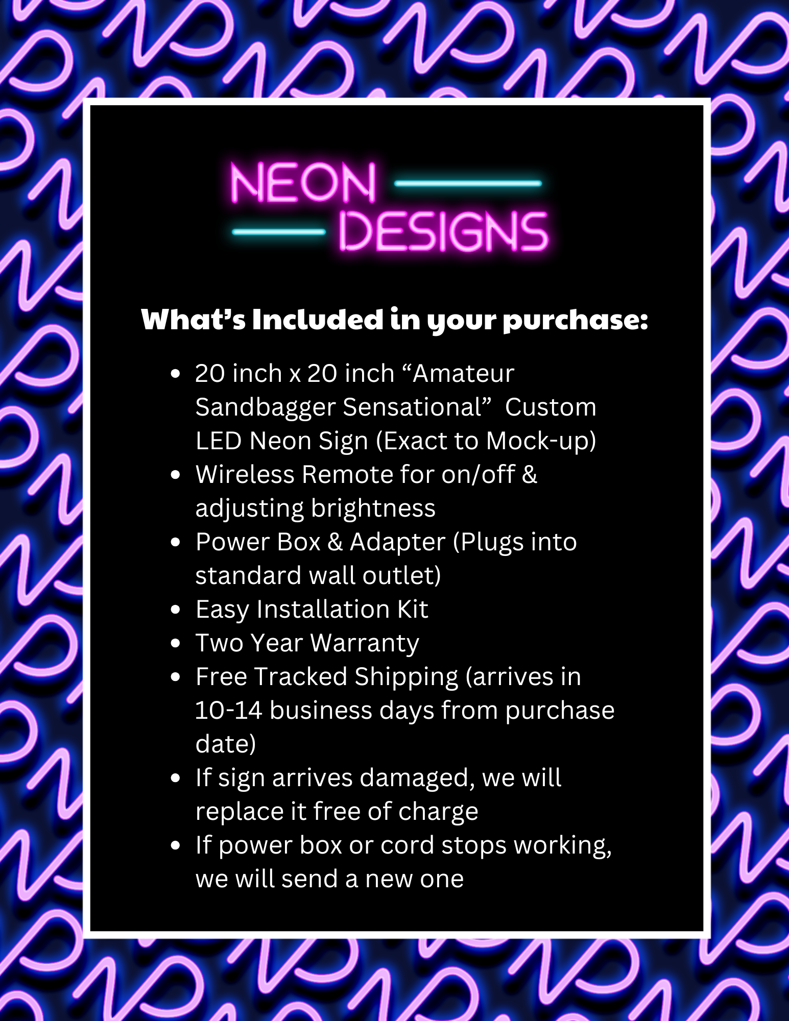 Amateur Sandbagger Sensational - Premium Neon Artwork